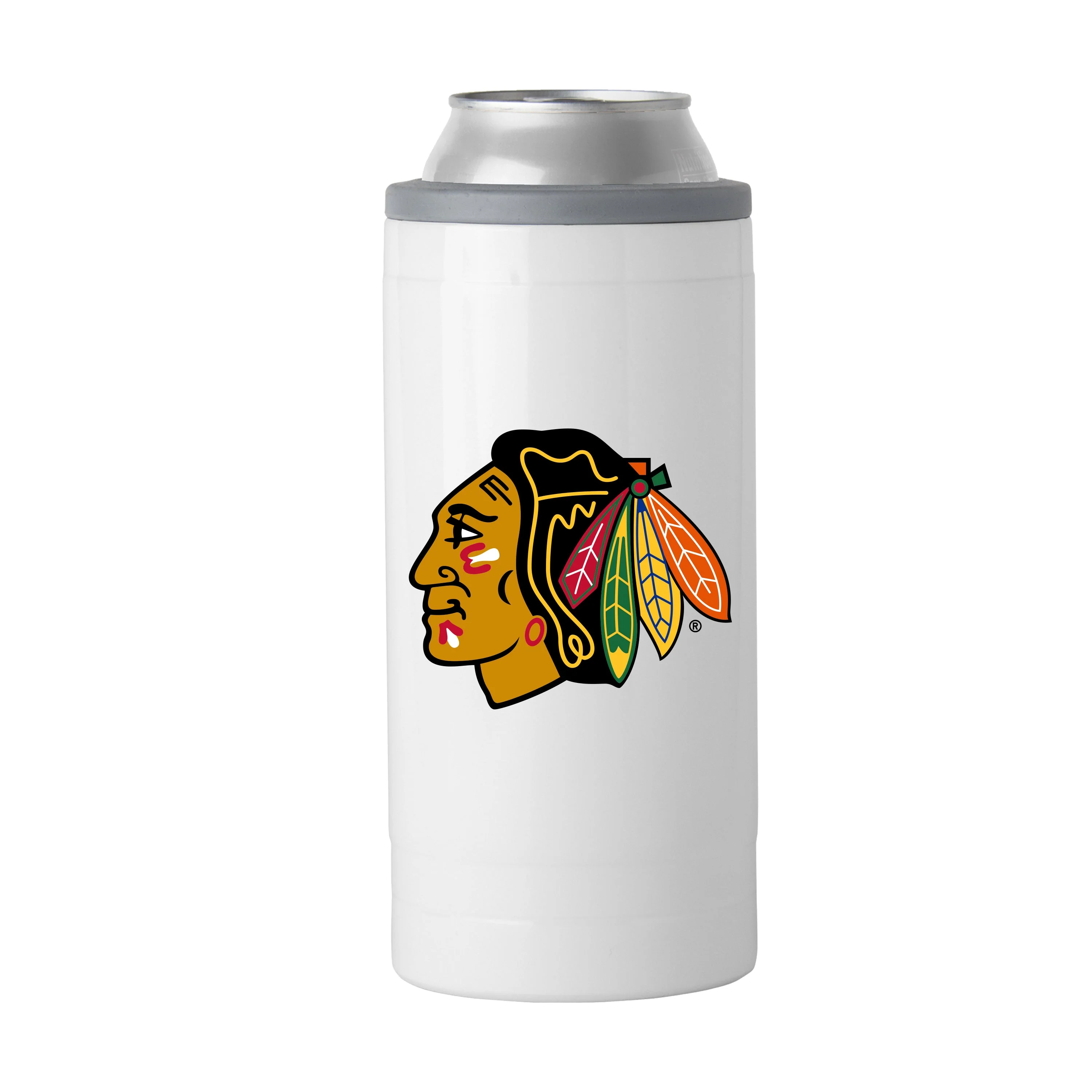 Chicago Blackhawks Letterman 12 oz Slim Can Coolie - Image 2
