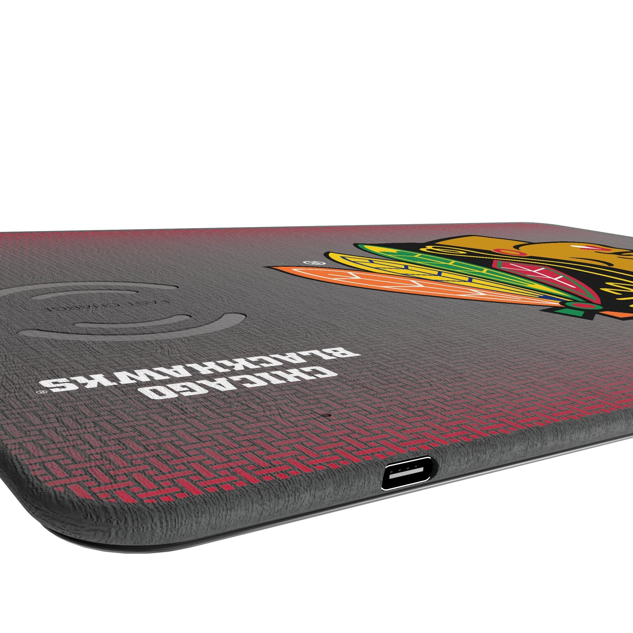 Chicago Blackhawks Linen 15-Watt Wireless Charger and Mouse Pad - Image 3