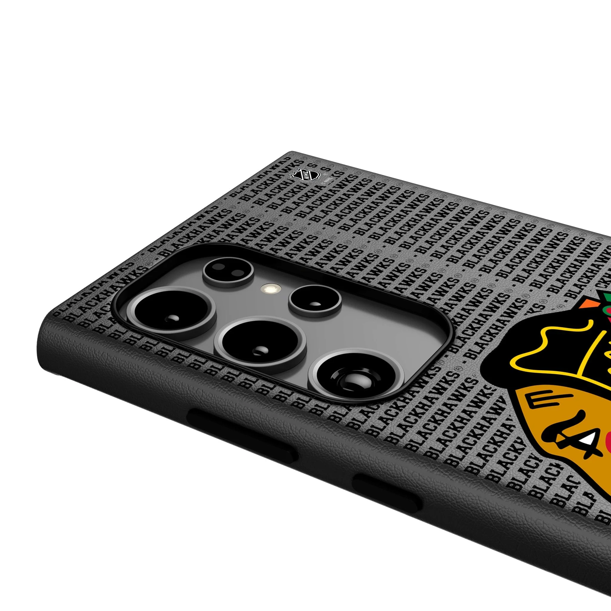Chicago Blackhawks Text Backdrop MagSafe Compatible Phone Case for Samsung Galaxy - Image 4