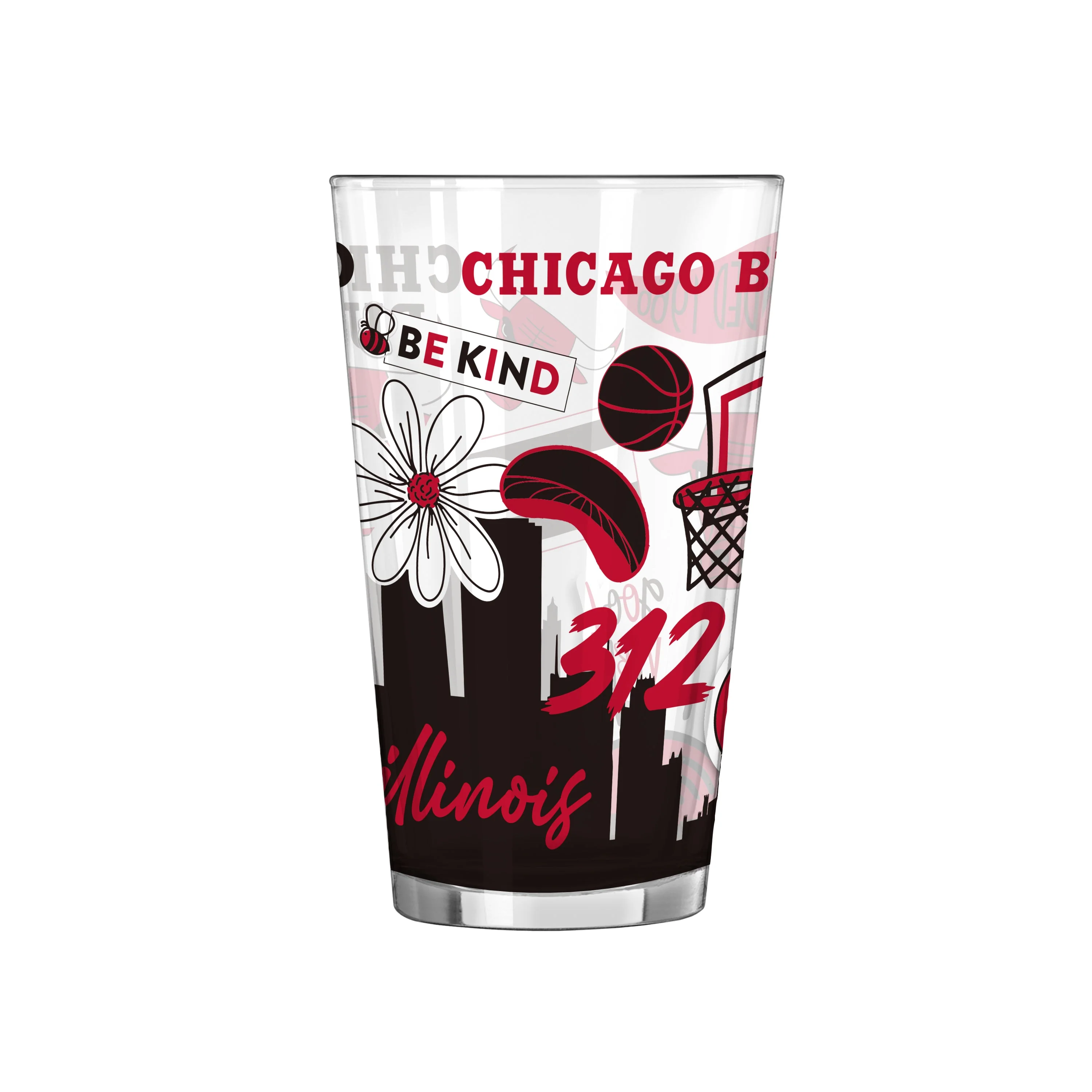 Chicago Bulls 16oz Native Pint Glass - Image 2
