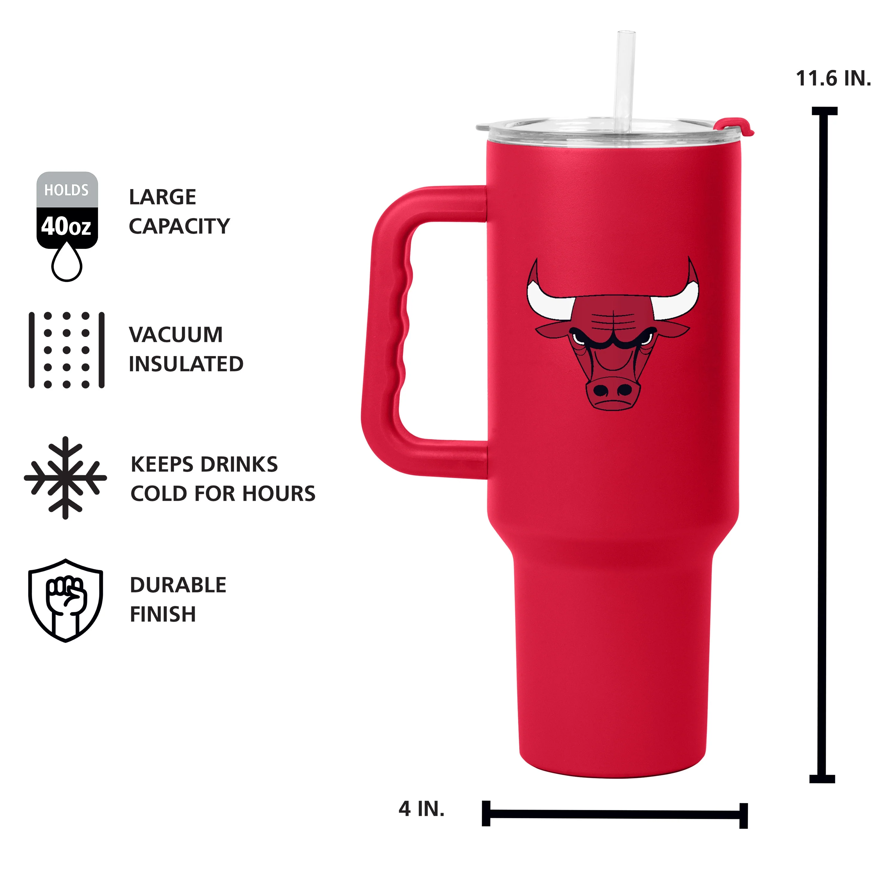 Chicago Bulls 40oz Flipside Powder Coat Tumbler - Image 5