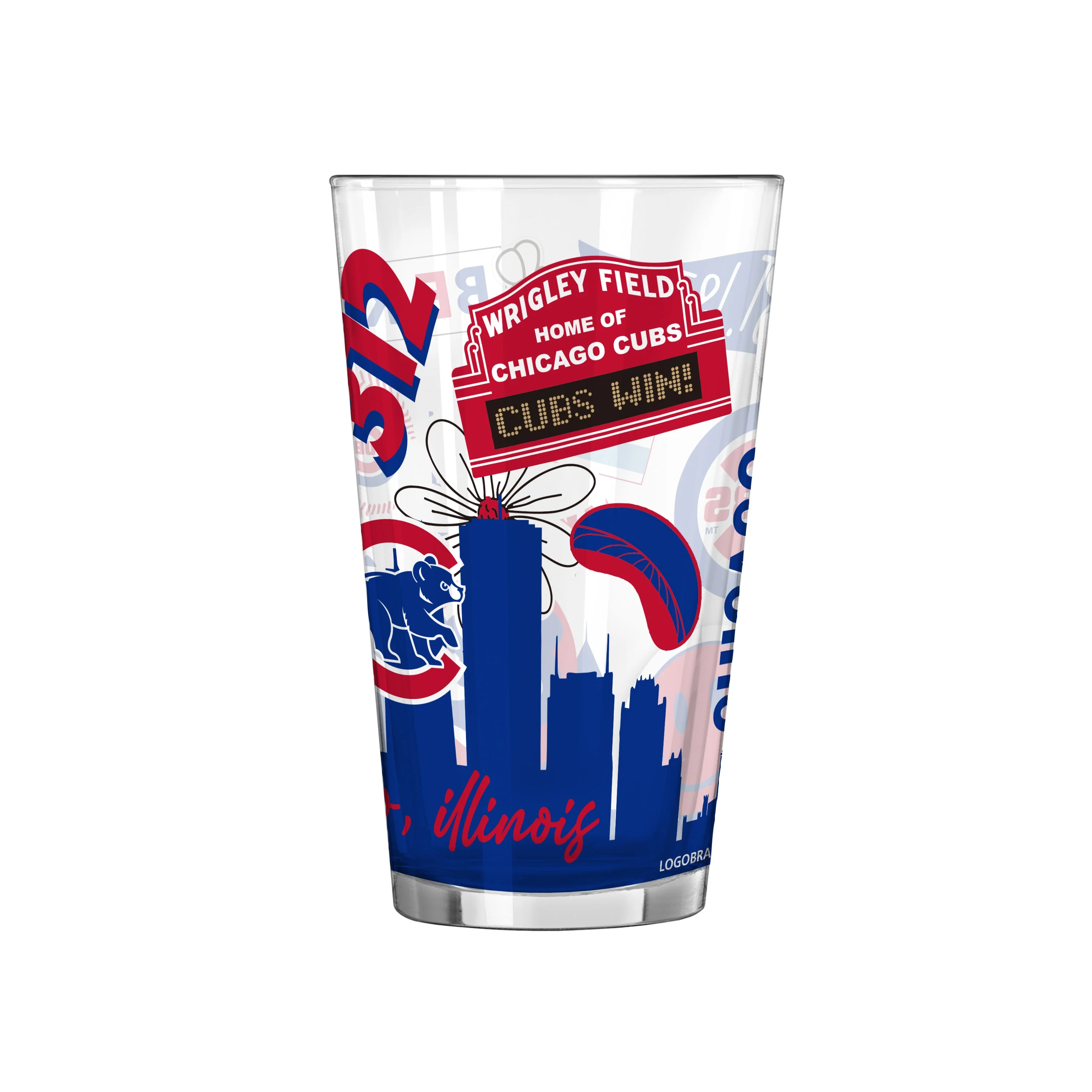 Chicago Cubs 16oz Native Pint Glass - Image 2