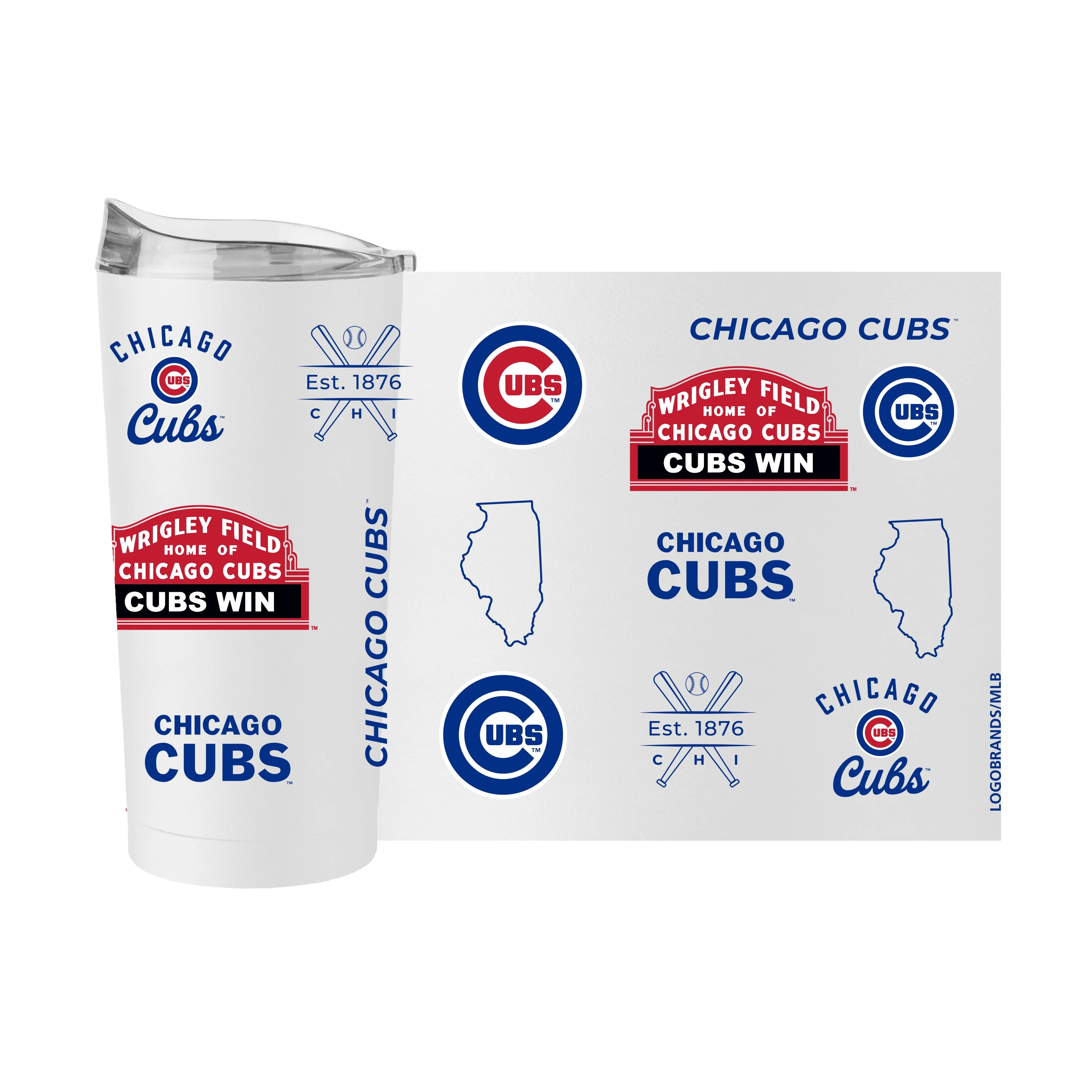 Chicago Cubs 20oz Heritage Threds Powder Coat Tumbler - Image 3