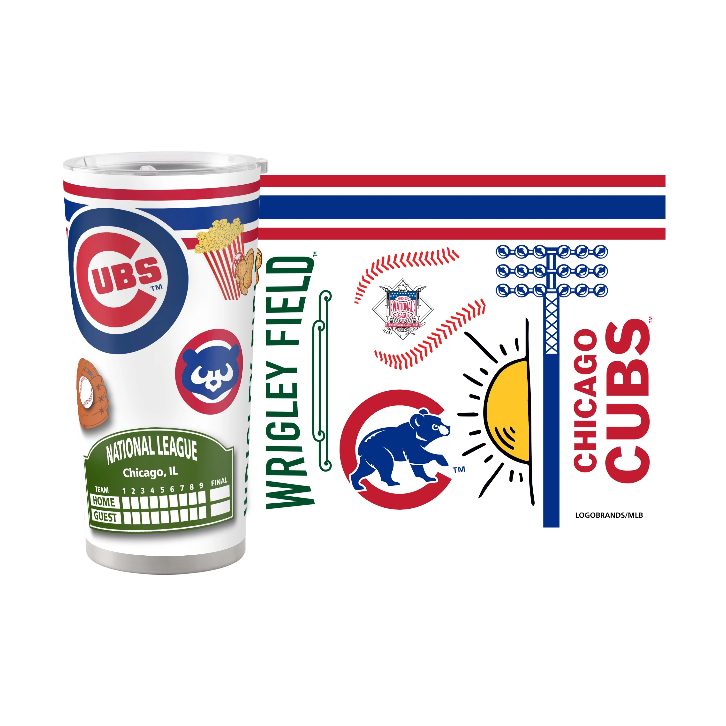 Chicago Cubs 20oz Native Stainless Steel Tumbler - Image 2