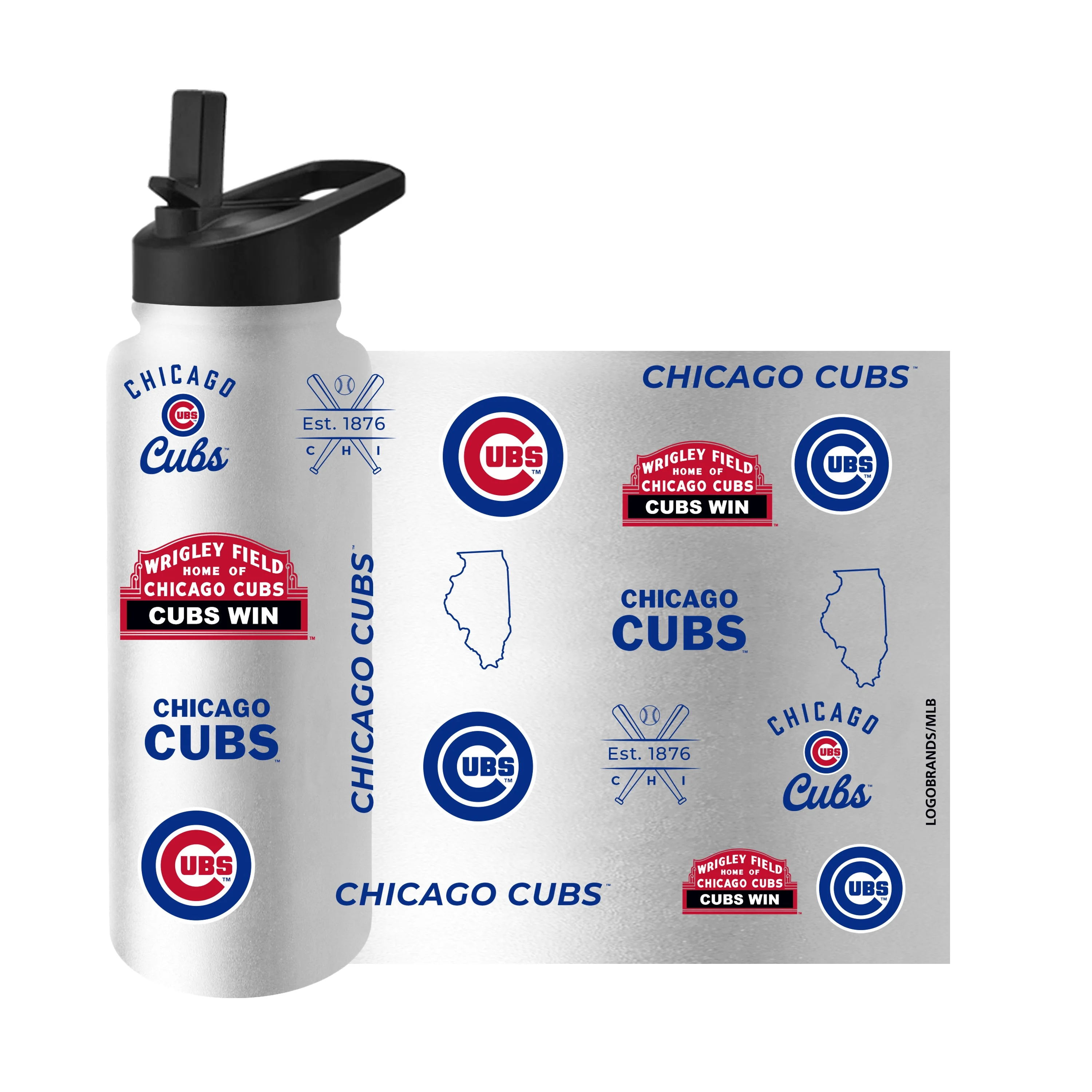 Chicago Cubs 34oz Heritage Threds Quencher Bottle - Image 3