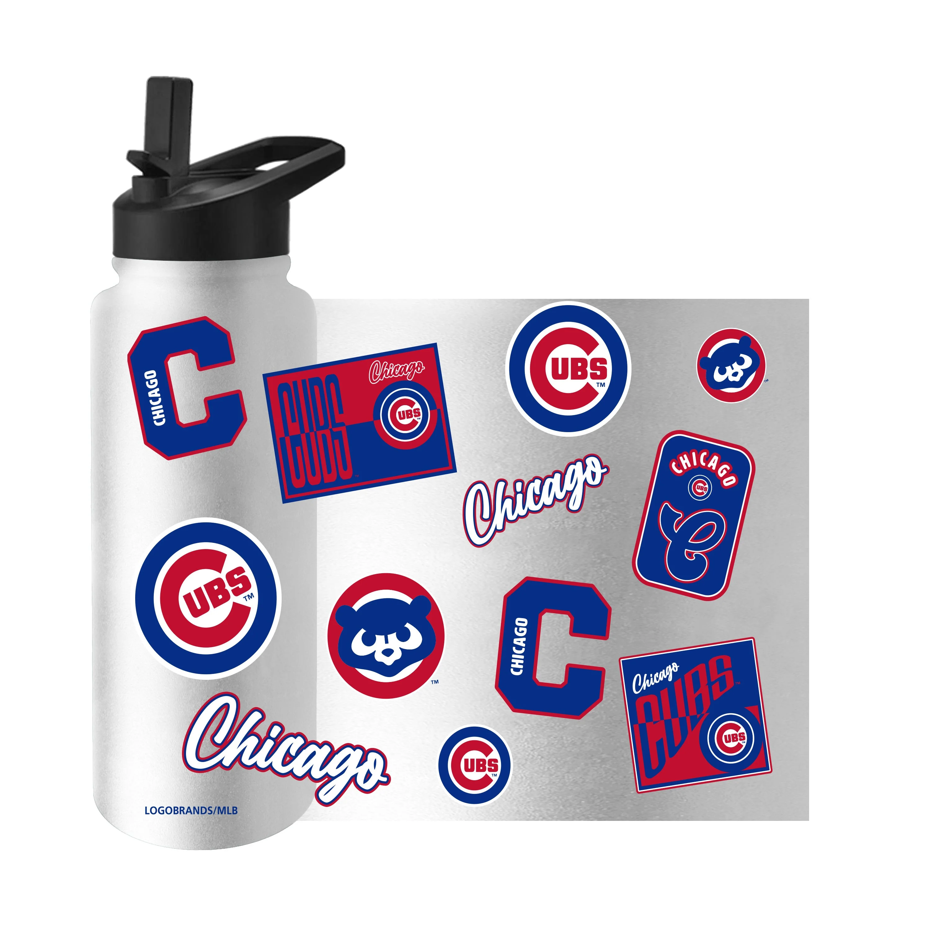 Chicago Cubs 34oz White Dreamweave Quencher Bottle - Image 3