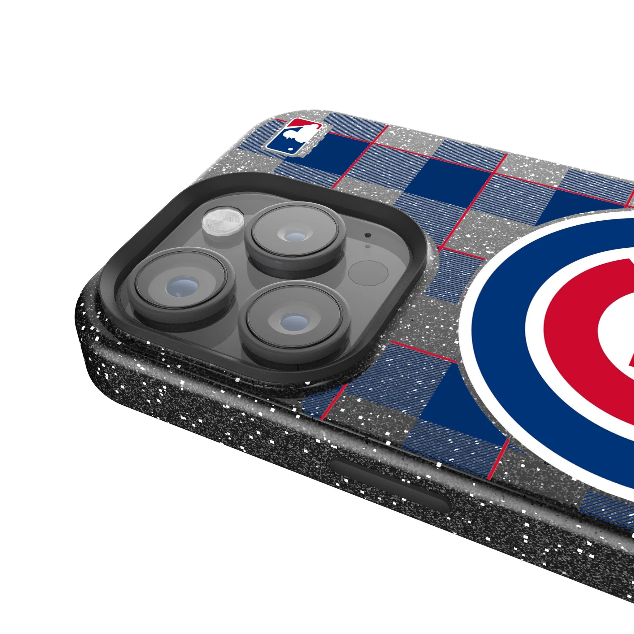 Chicago Cubs Plaid Bling Phone Case - Image 4