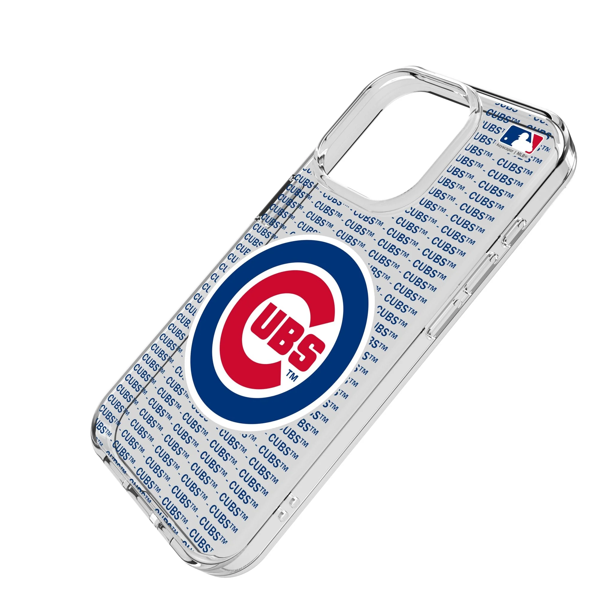 Chicago Cubs Text Backdrop Clear Phone Case for Apple iPhone - Image 2