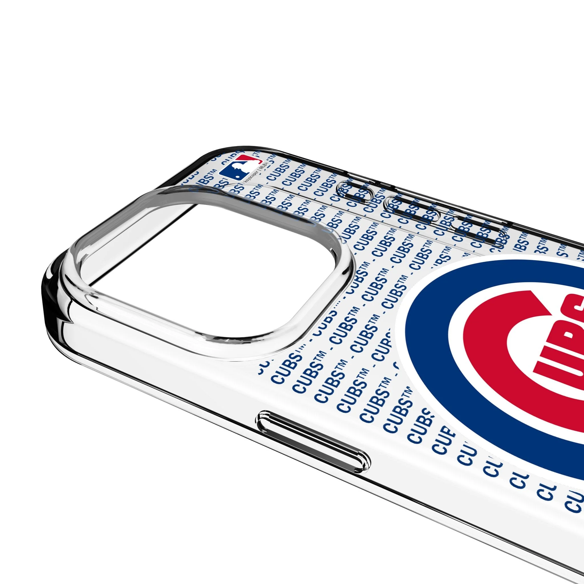 Chicago Cubs Text Backdrop Clear Phone Case for Apple iPhone - Image 3
