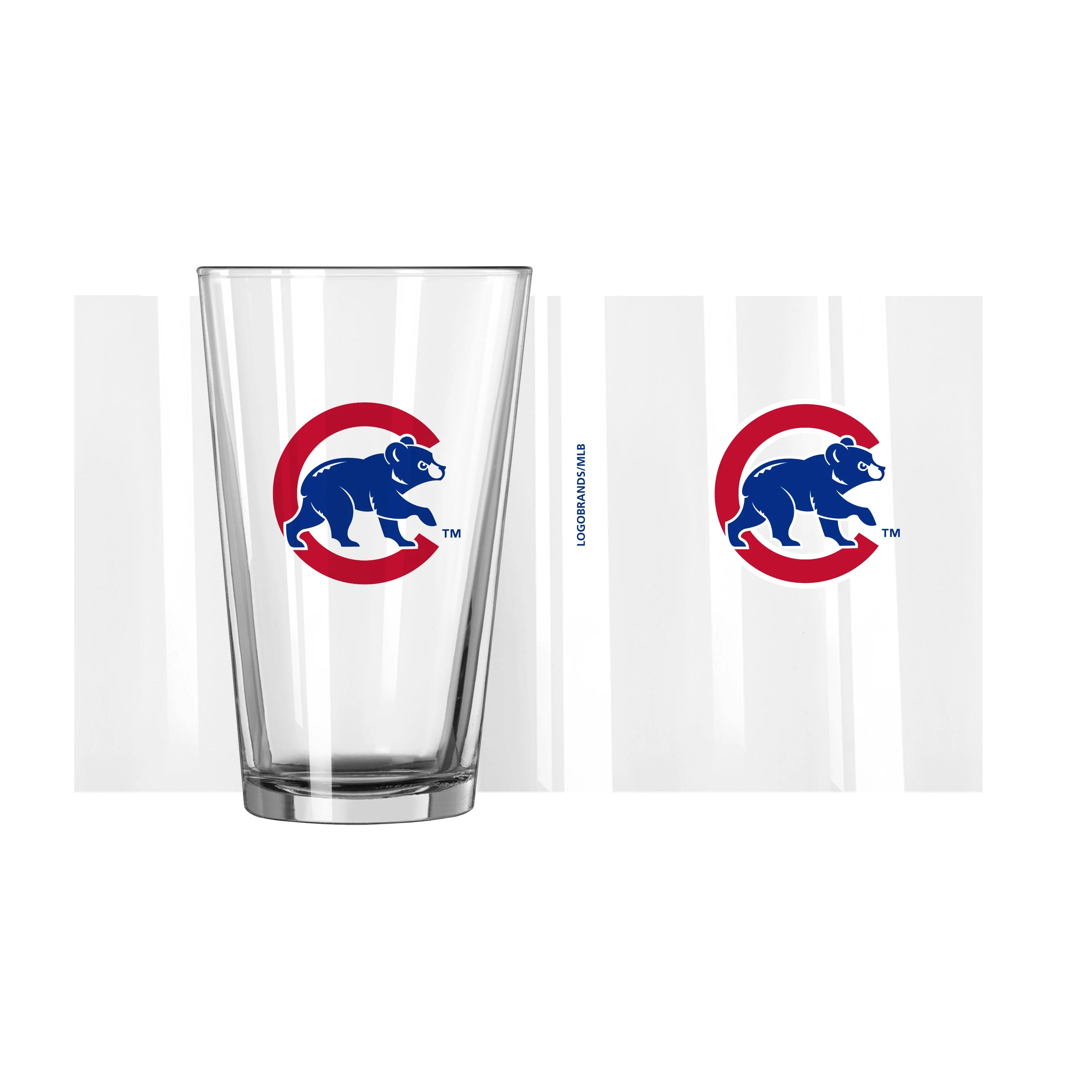 Chicago Cubs Walking Bear 16oz Pint Glass - Image 2