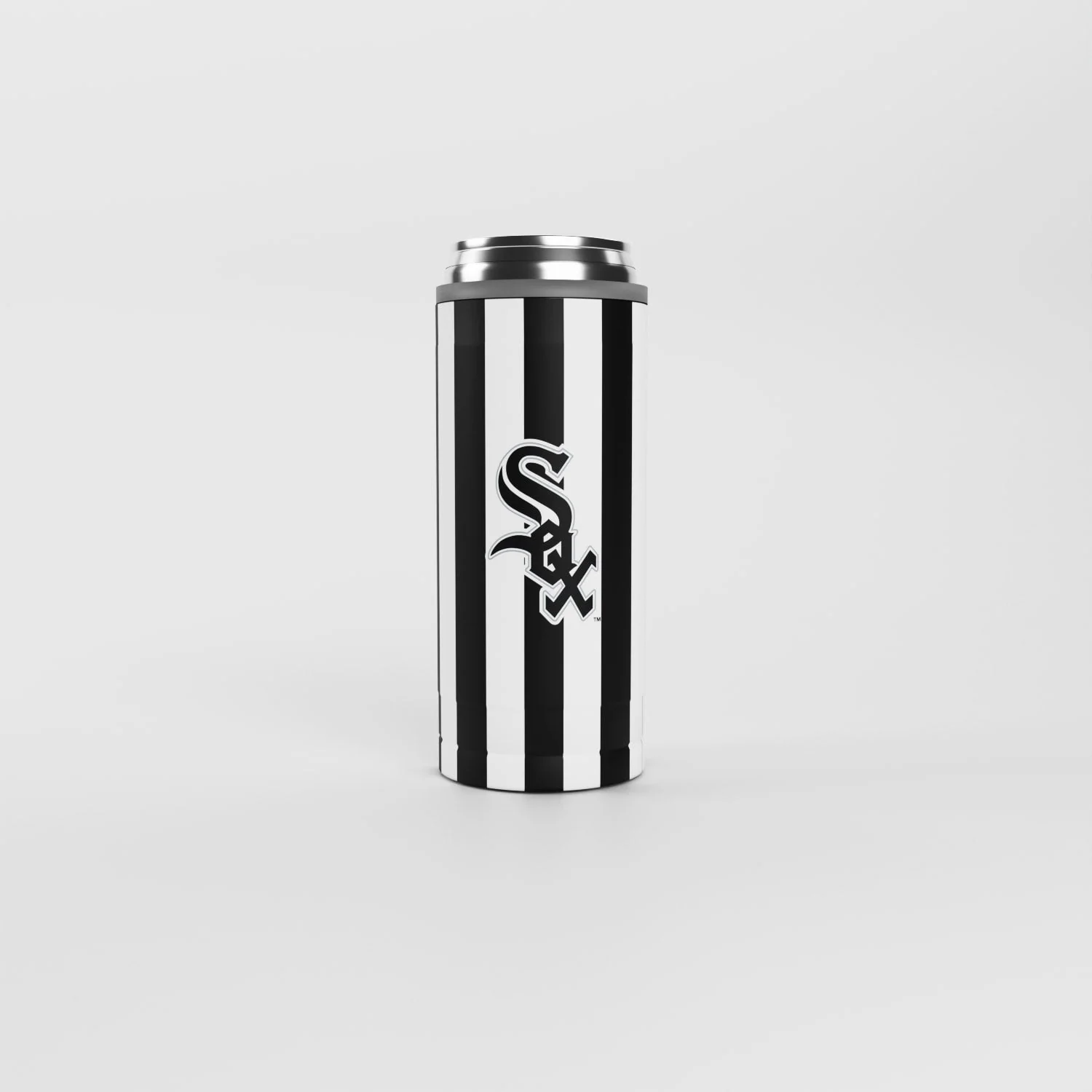 Chicago White Sox 12oz Striped Powdercoat SlimCan Coolie