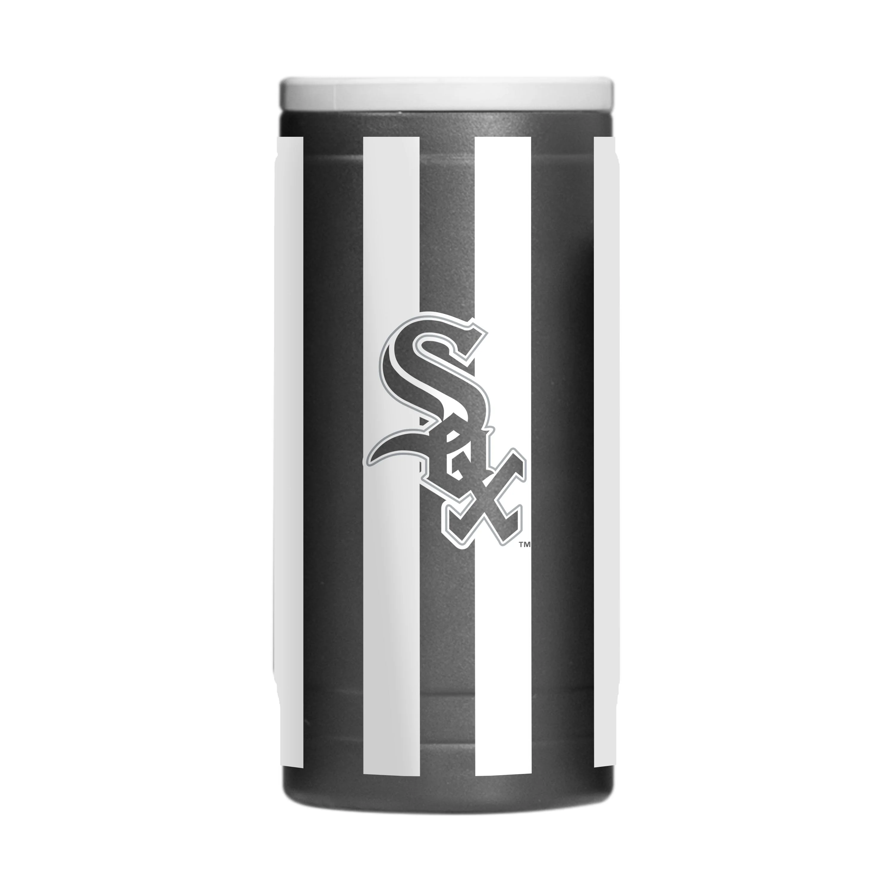 Chicago White Sox 12oz Striped Powdercoat SlimCan Coolie - Image 2