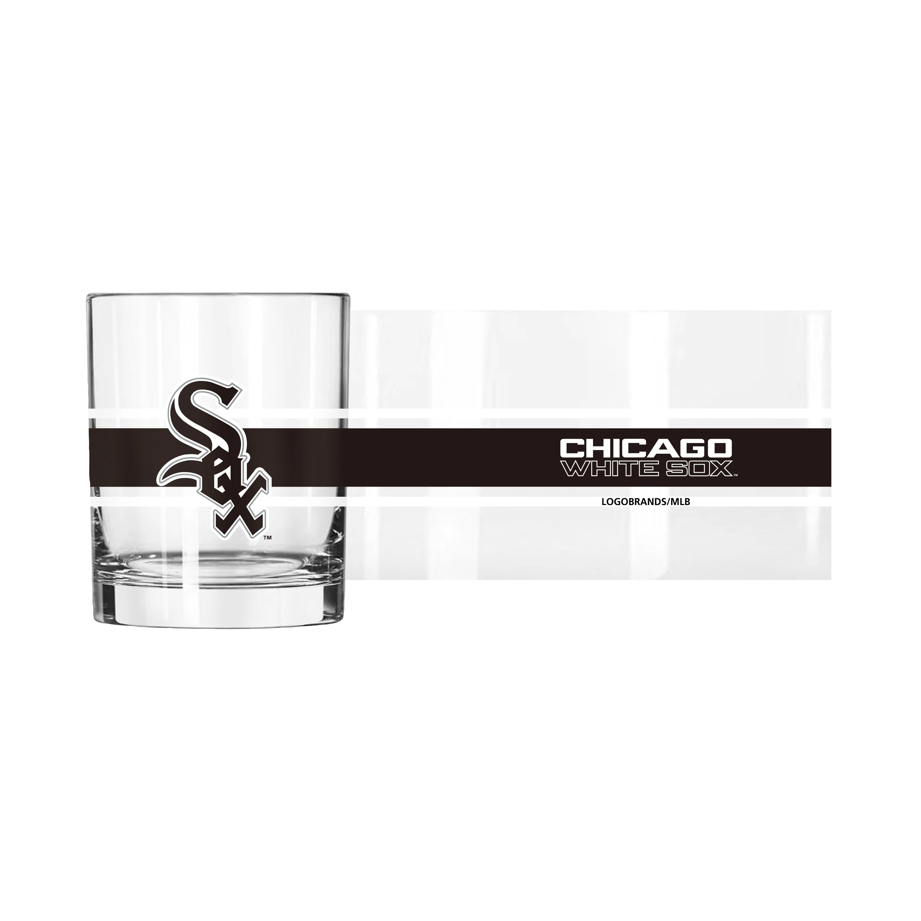 Chicago White Sox 14oz Stripe Rocks Glass - Image 2