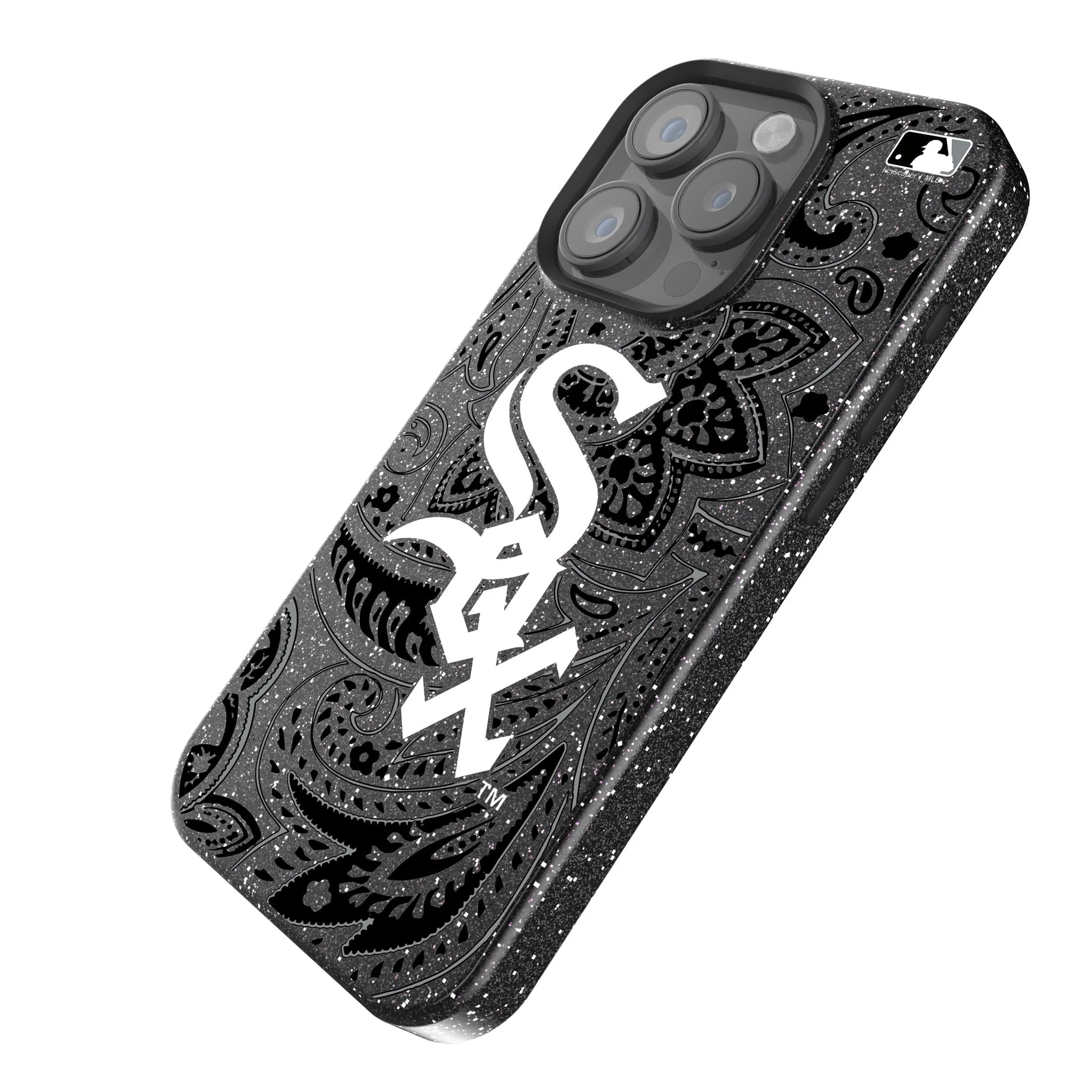 Chicago White Sox Paisley Bling Phone Case - Image 2