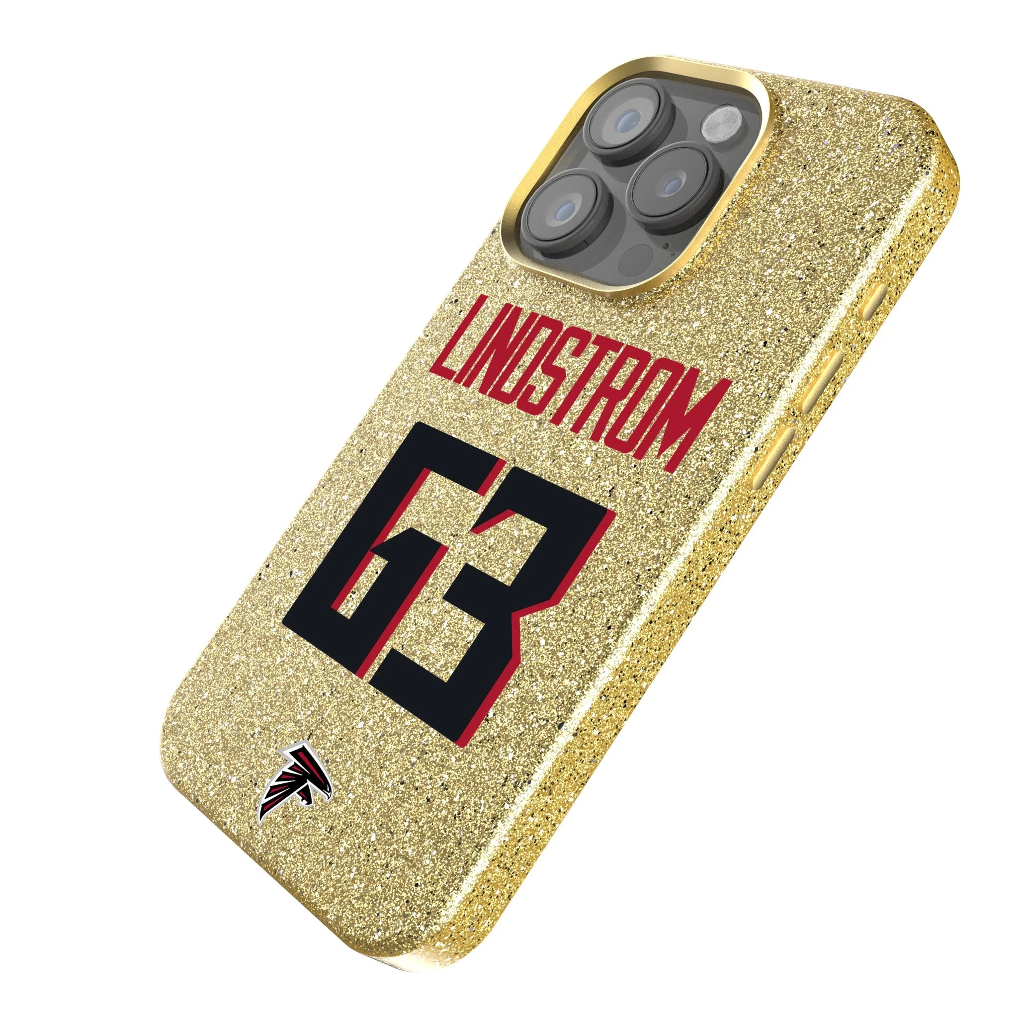 Chris Lindstrom Atlanta Falcons 63 Ready Bling Phone Case - Image 2