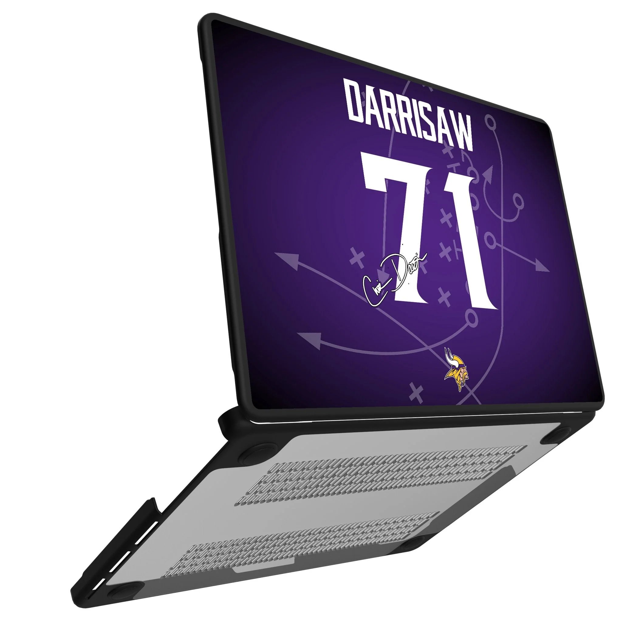 Christian Darrisaw Minnesota Vikings 71 Game Tactic Laptop Case for Apple MacBook - Image 2