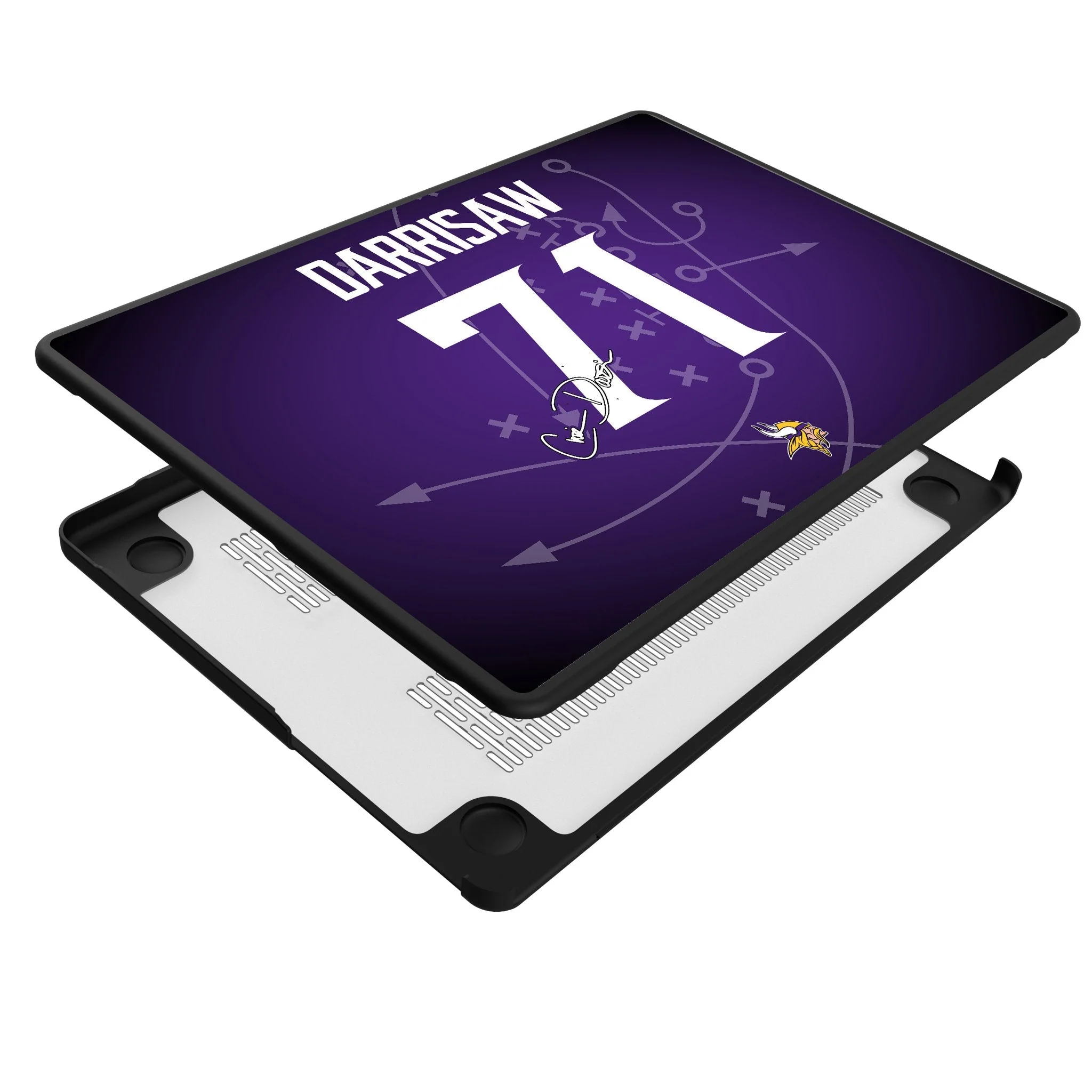 Christian Darrisaw Minnesota Vikings 71 Game Tactic Laptop Case for Apple MacBook - Image 4