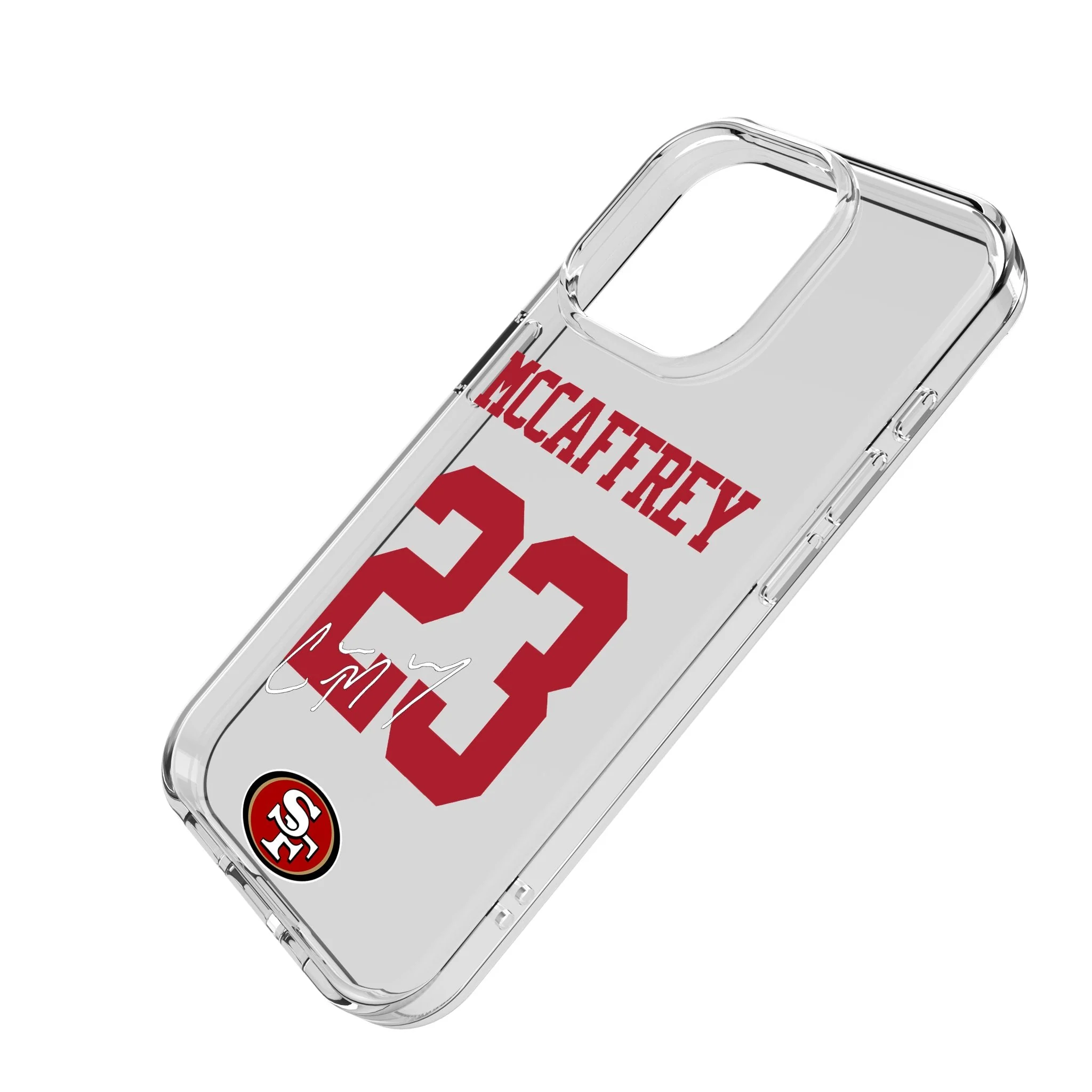 Christian McCaffrey San Francisco 49ers 23 Game Tactic Clear Phone Case for Apple iPhone - Image 2