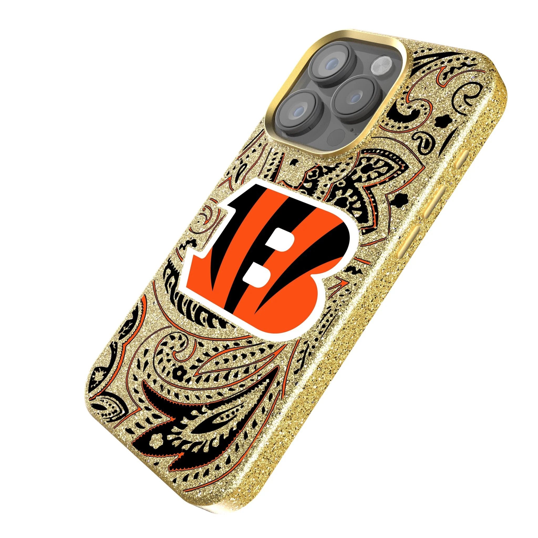 Cincinnati Bengals Paisley Bling Phone Case - Image 2