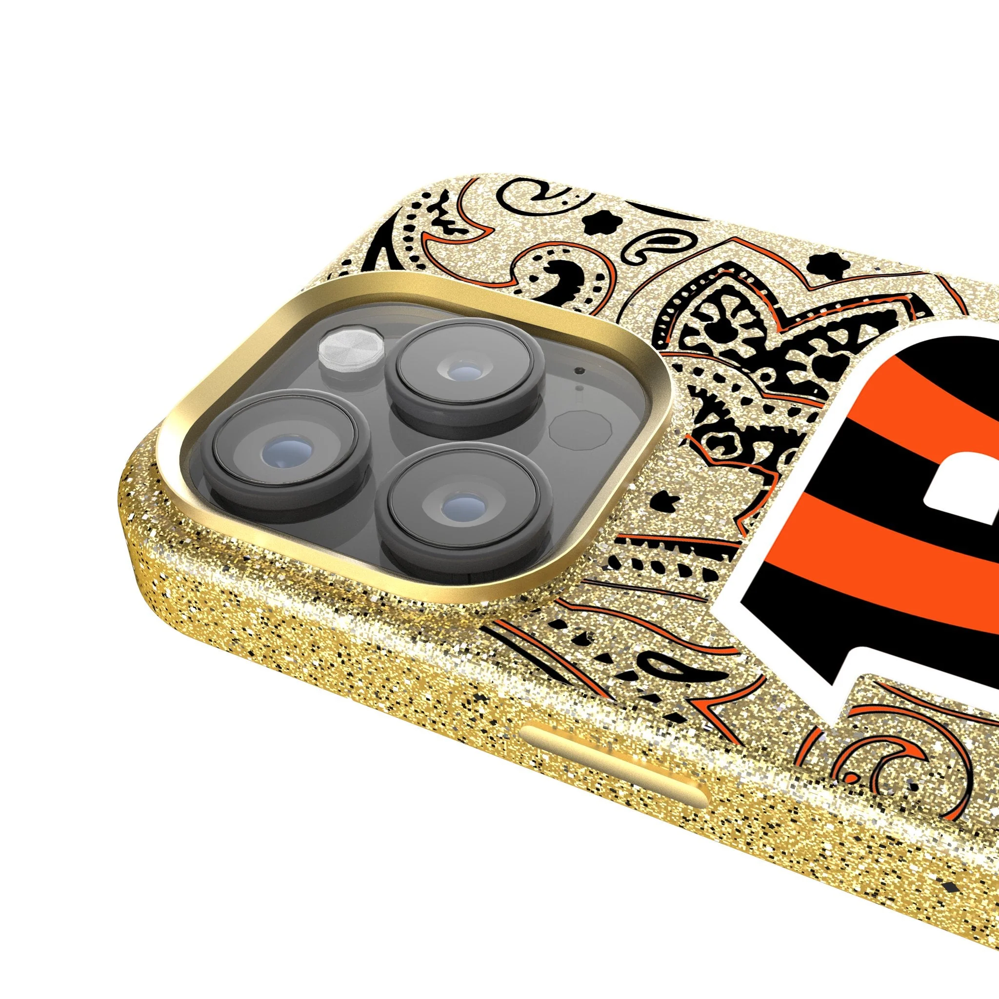 Cincinnati Bengals Paisley Bling Phone Case - Image 4