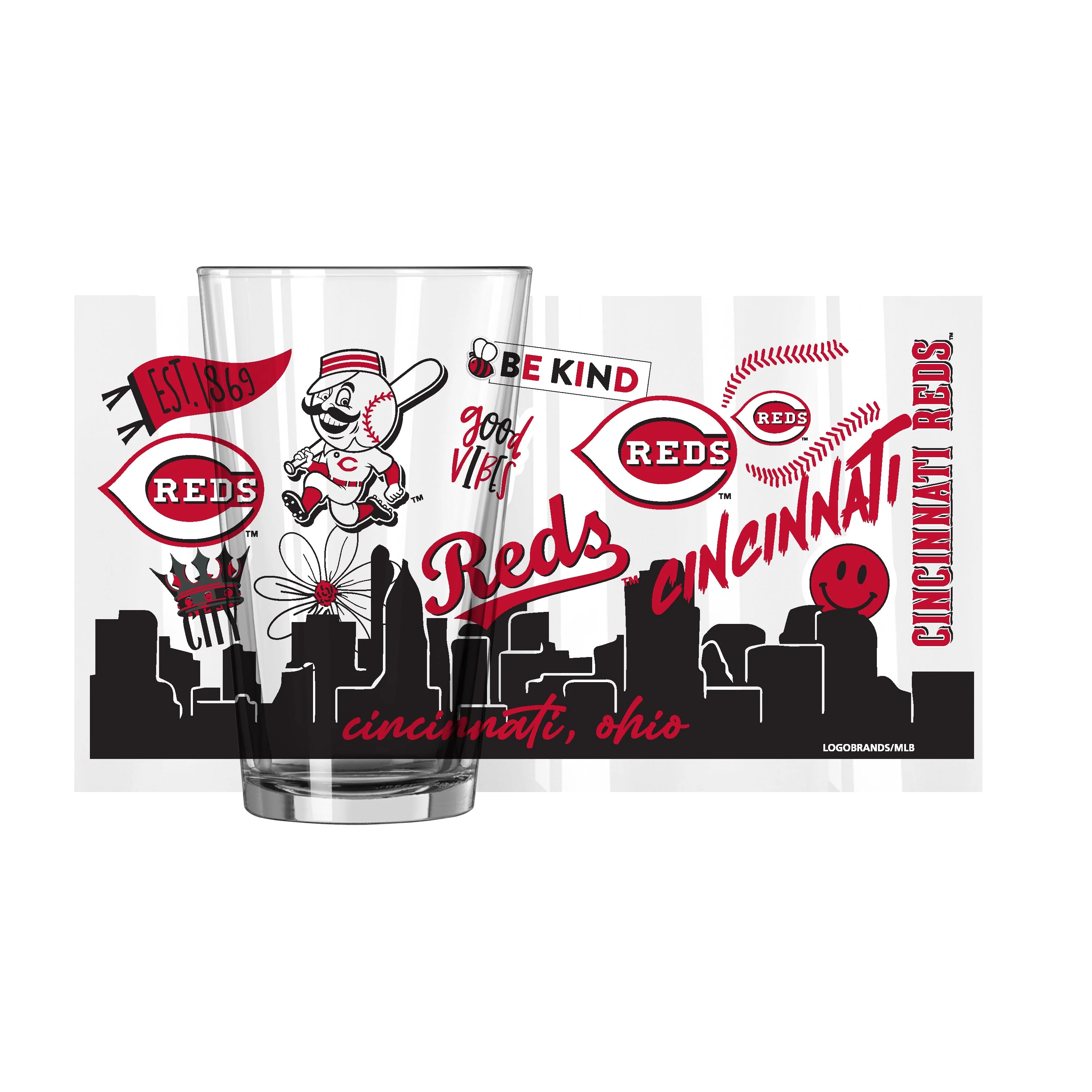 Cincinnati Reds 16oz Native Pint Glass - Image 2