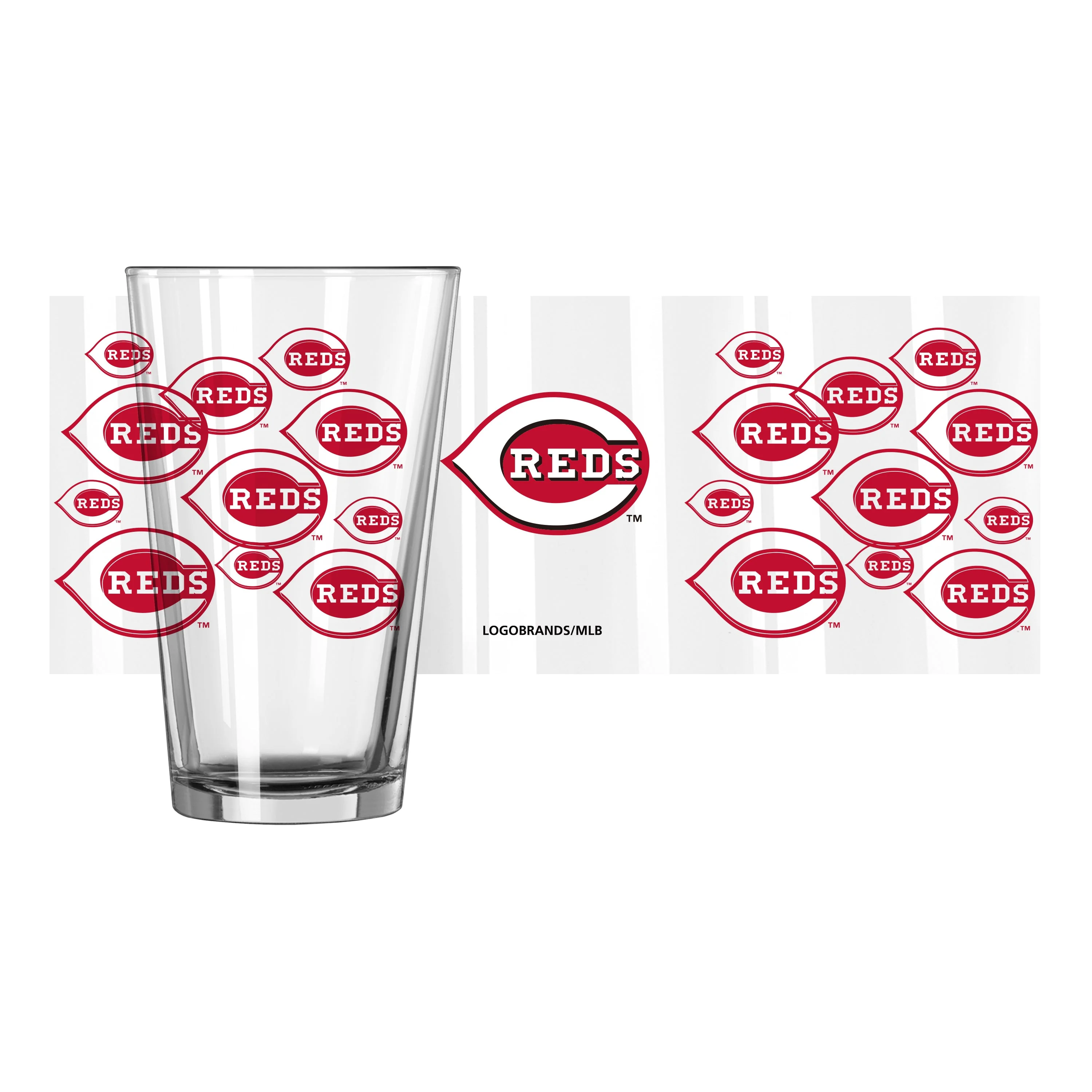Cincinnati Reds 16oz Scatter Pint Glass - Image 2