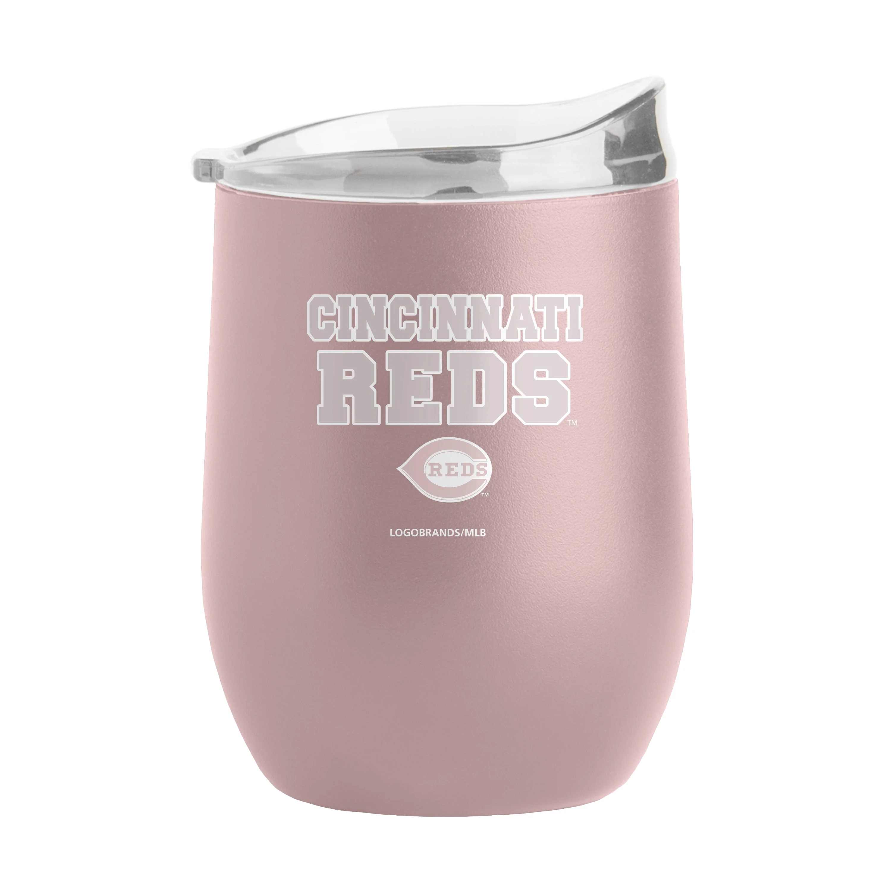Cincinnati Reds 16oz Stencil Powder Coat Curved Beverage - Image 2