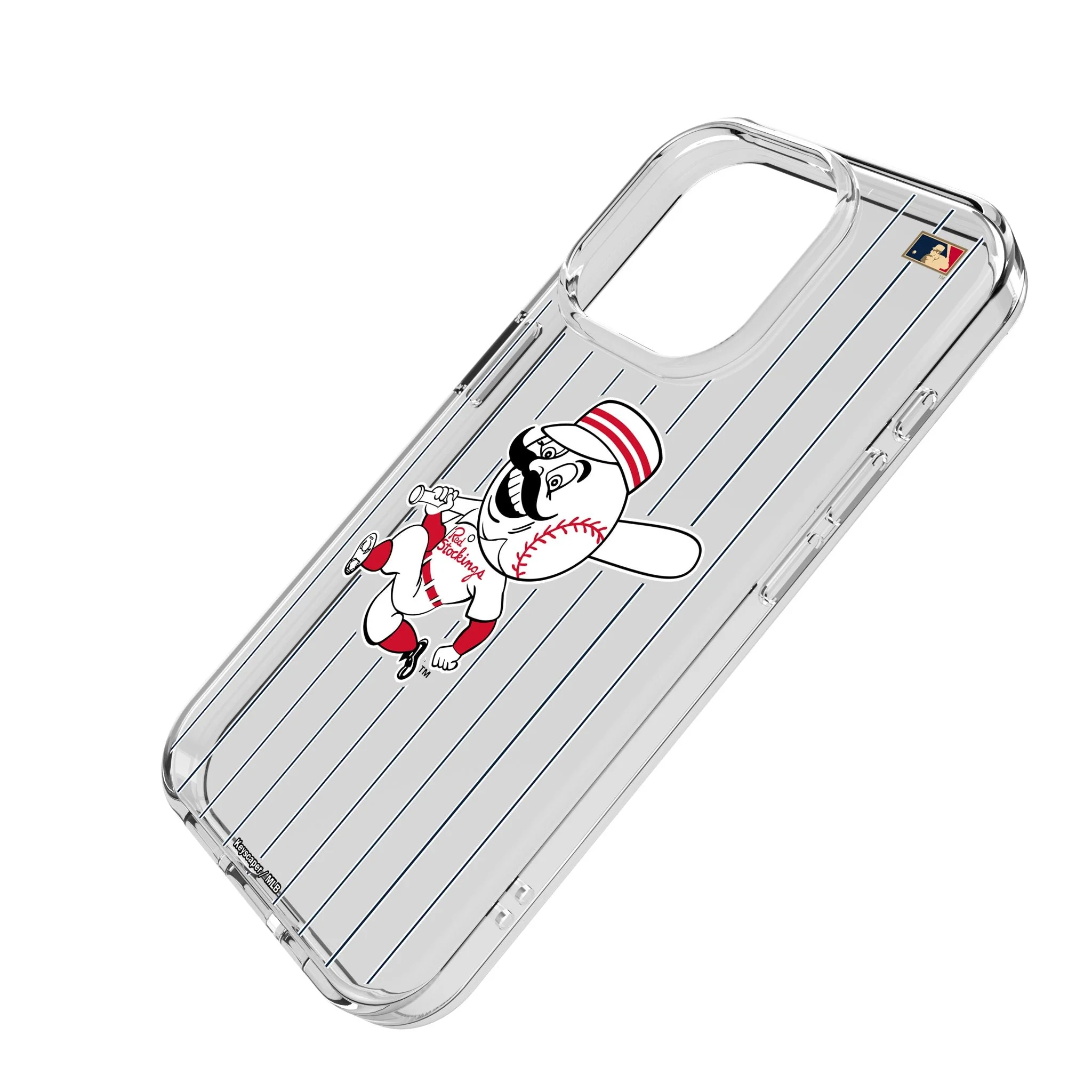 Cincinnati Reds 1953-1967 - Cooperstown Collection Pinstripe Clear Phone Case for Apple iPhone - Image 2