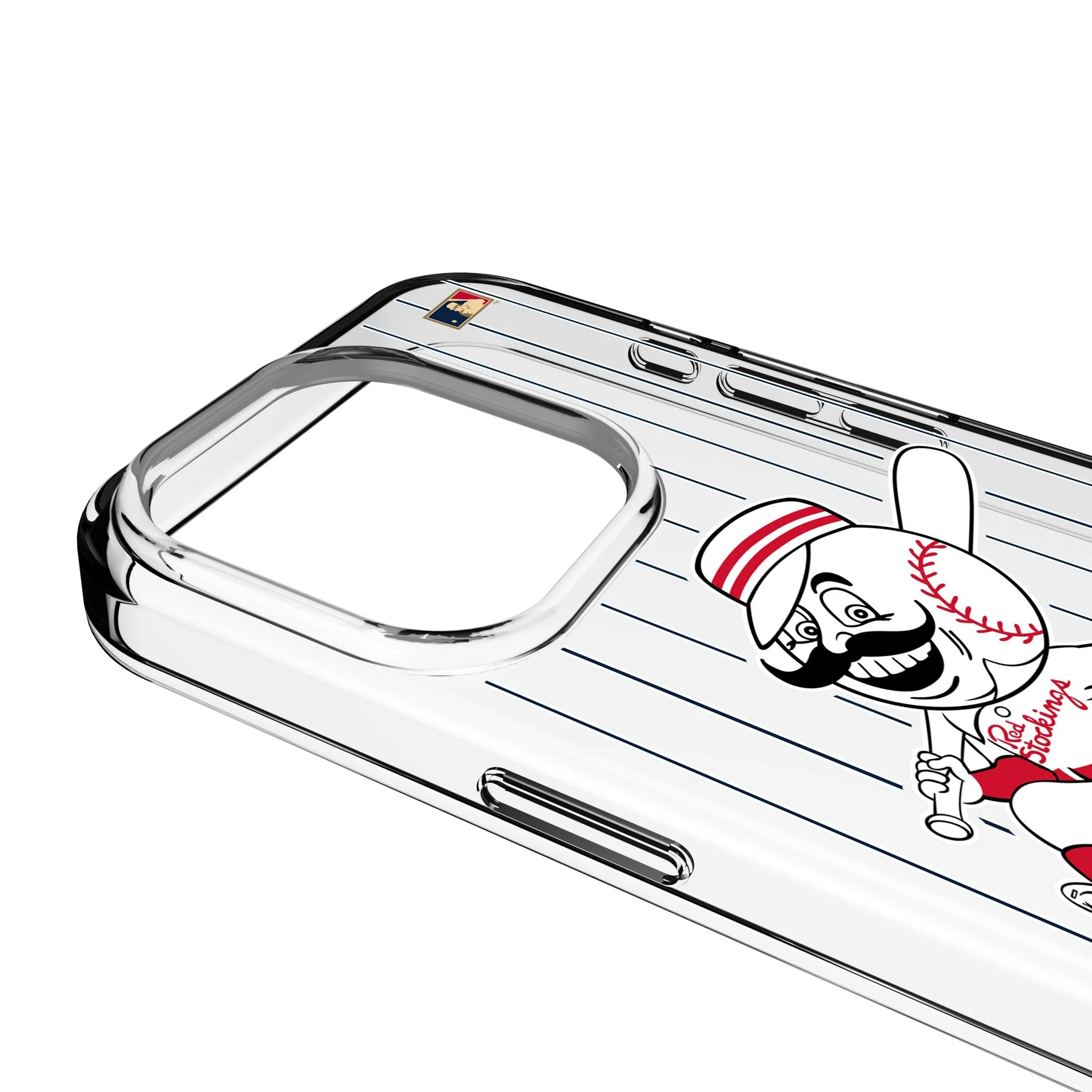 Cincinnati Reds 1953-1967 - Cooperstown Collection Pinstripe Clear Phone Case for Apple iPhone - Image 3