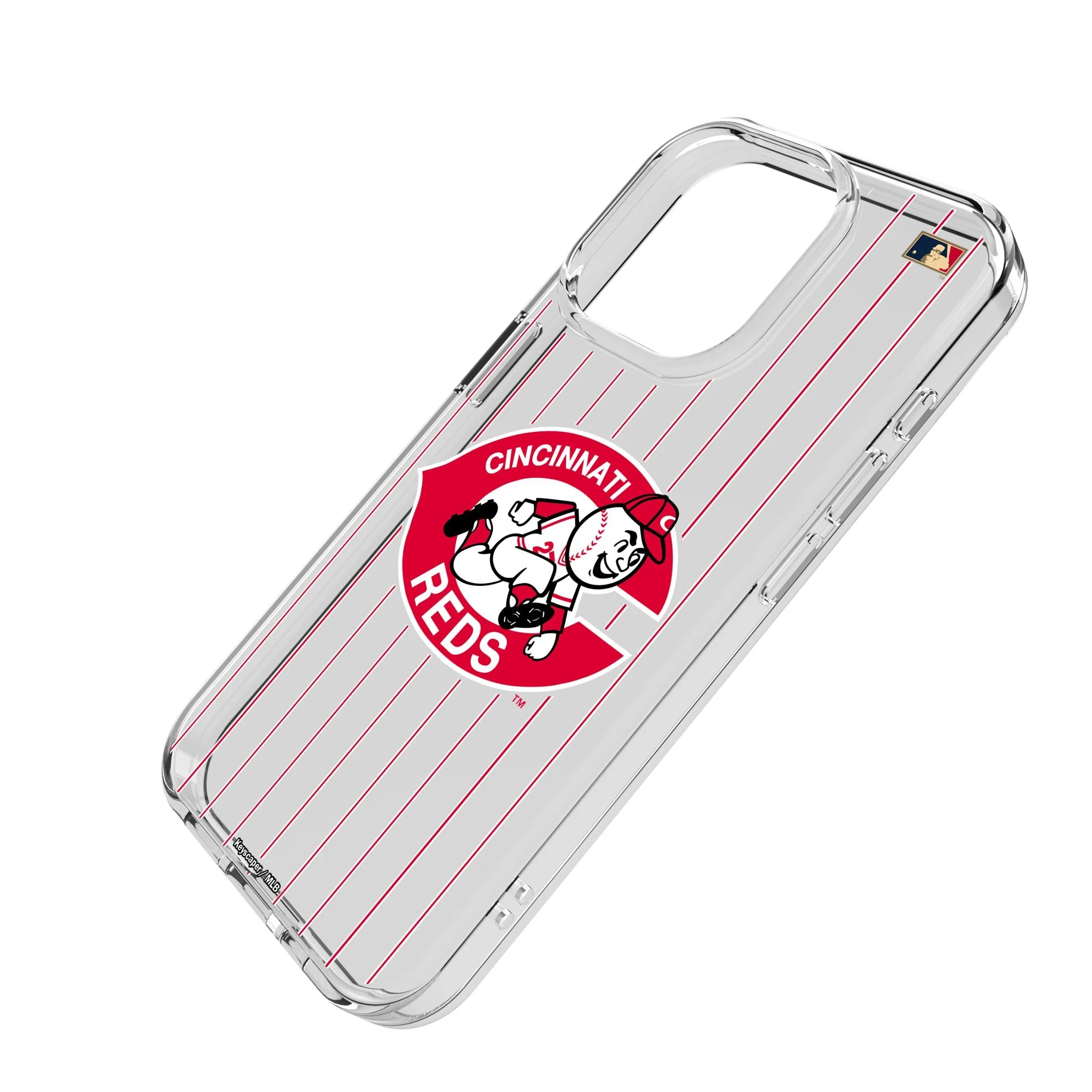 Cincinnati Reds 1974-1992 - Cooperstown Collection Pinstripe Clear Phone Case for Apple iPhone - Image 2