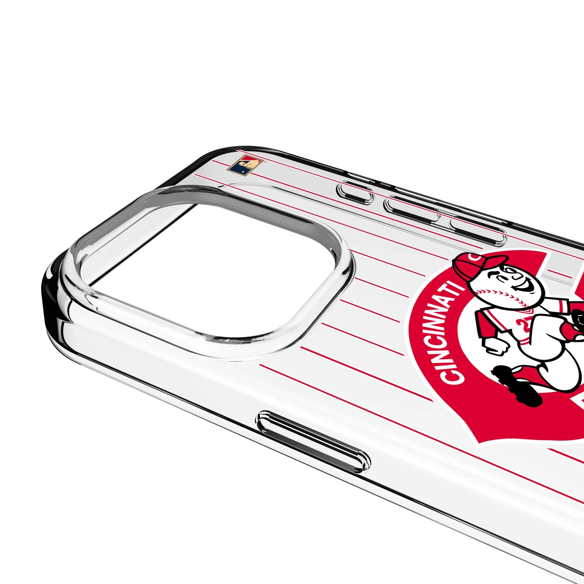 Cincinnati Reds 1974-1992 - Cooperstown Collection Pinstripe Clear Phone Case for Apple iPhone - Image 3