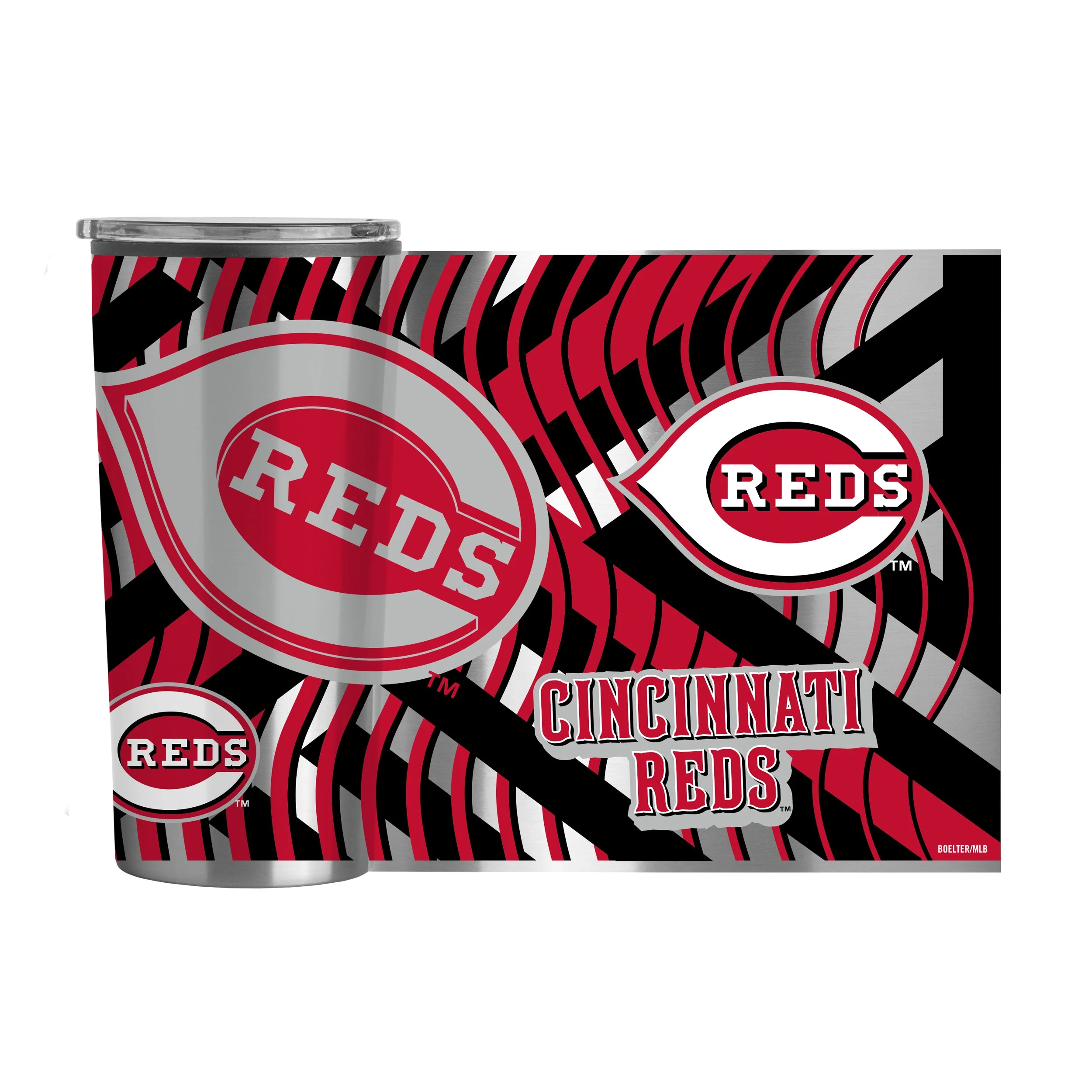 Cincinnati Reds 20oz Flex Plastic Wall Stainless Tumbler - Image 2