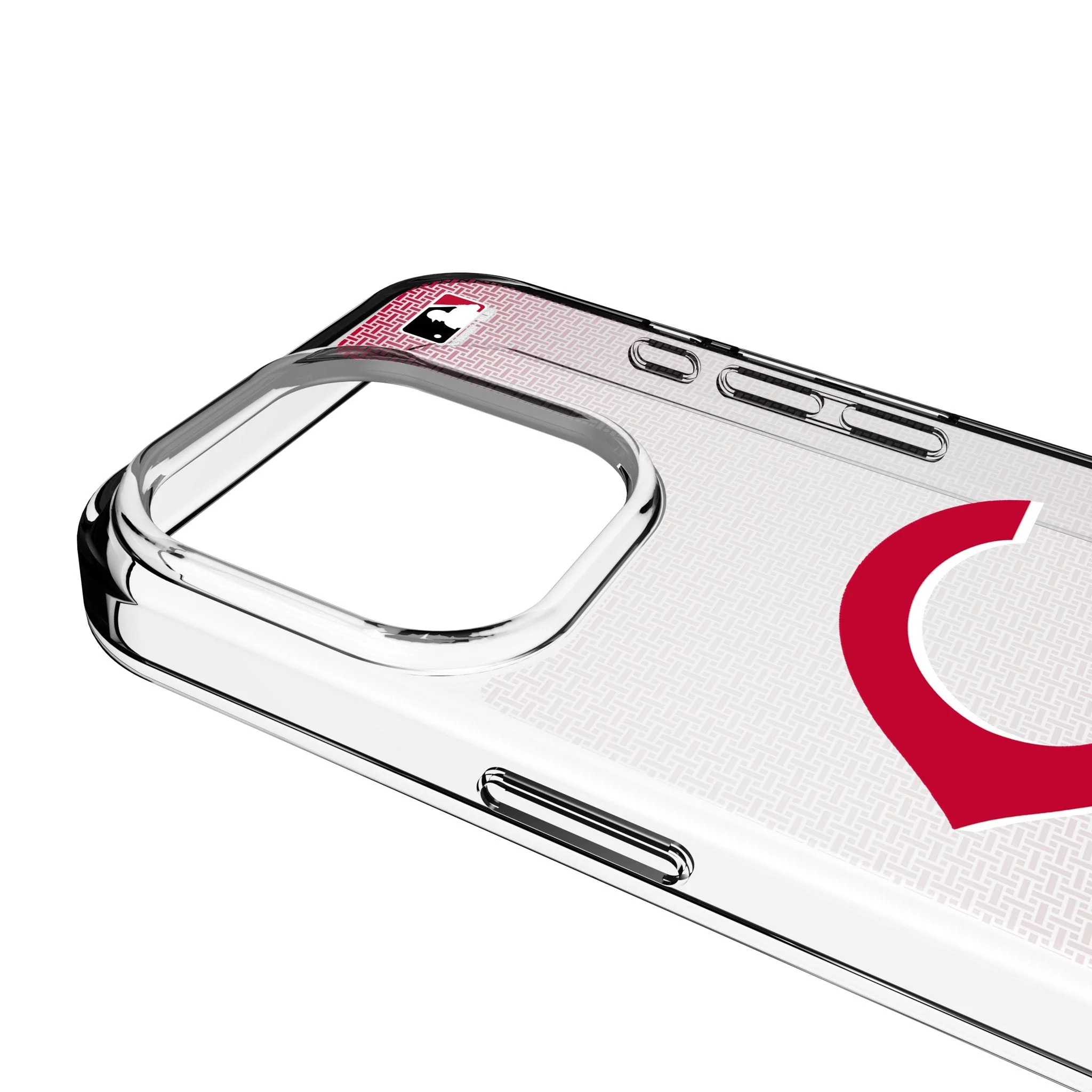 Cincinnati Reds Linen Clear Phone Case for Apple iPhone - Image 3