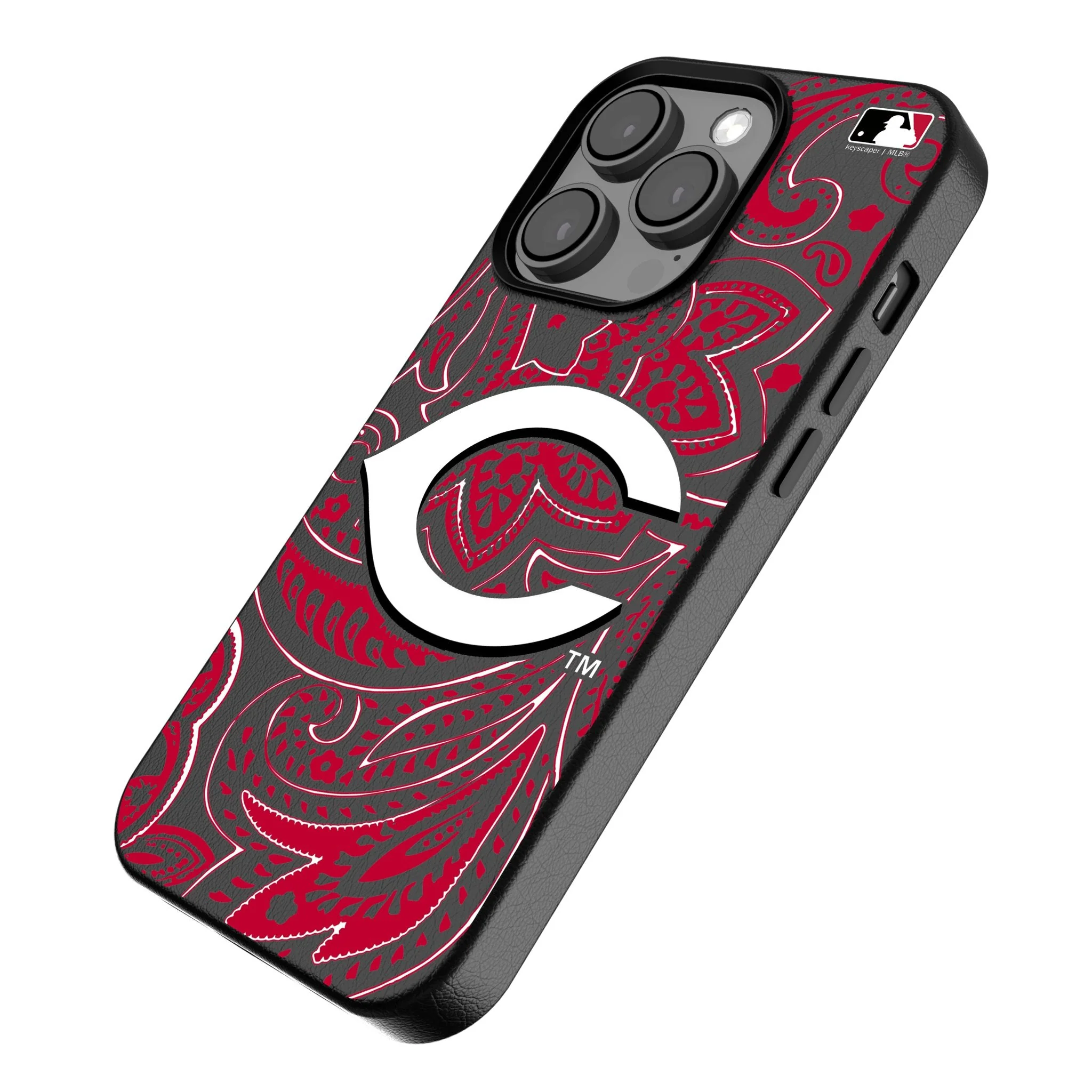 Cincinnati Reds Paisley MagSafe Compatible Phone Case for Apple iPhone - Image 2