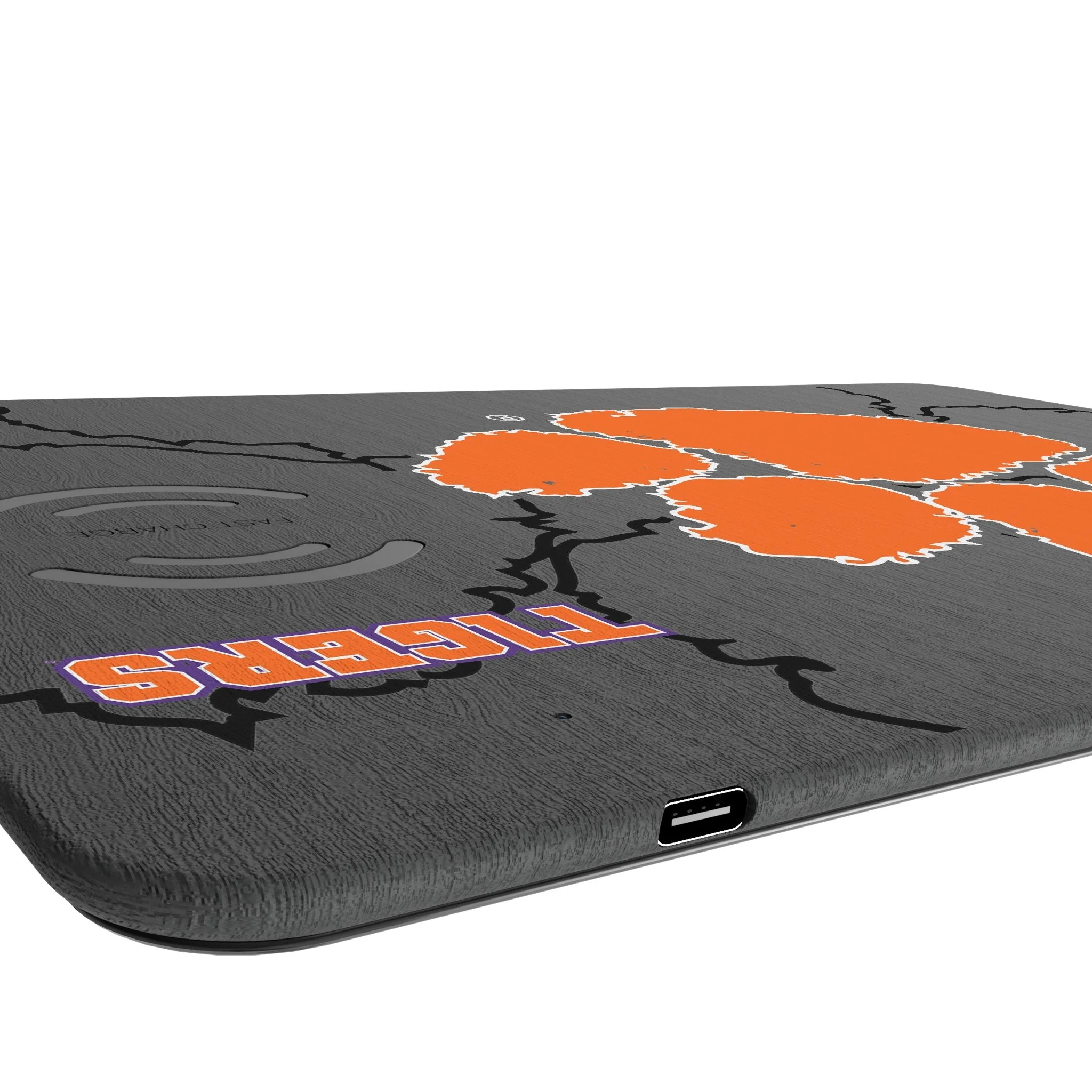 Clemson University Tigers Monocolor Tilt 15-Watt Wireless Charger and Mouse Pad - Image 3