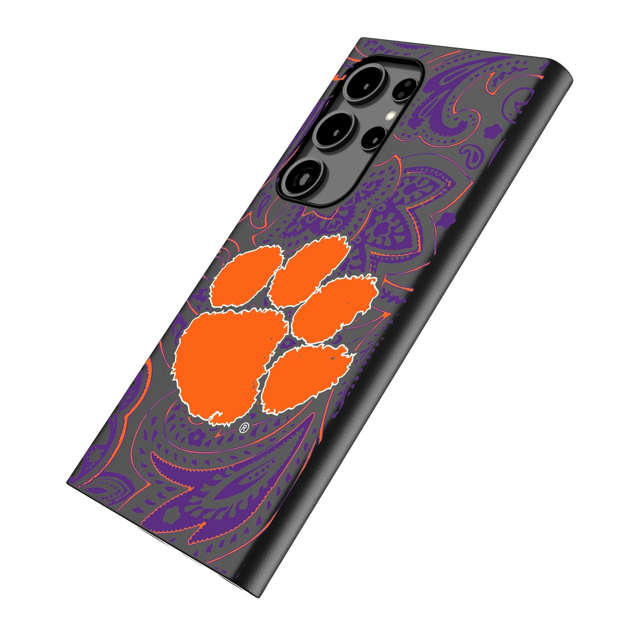 Clemson University Tigers Paisley MagSafe Compatible Phone Case for Samsung Galaxy - Image 2