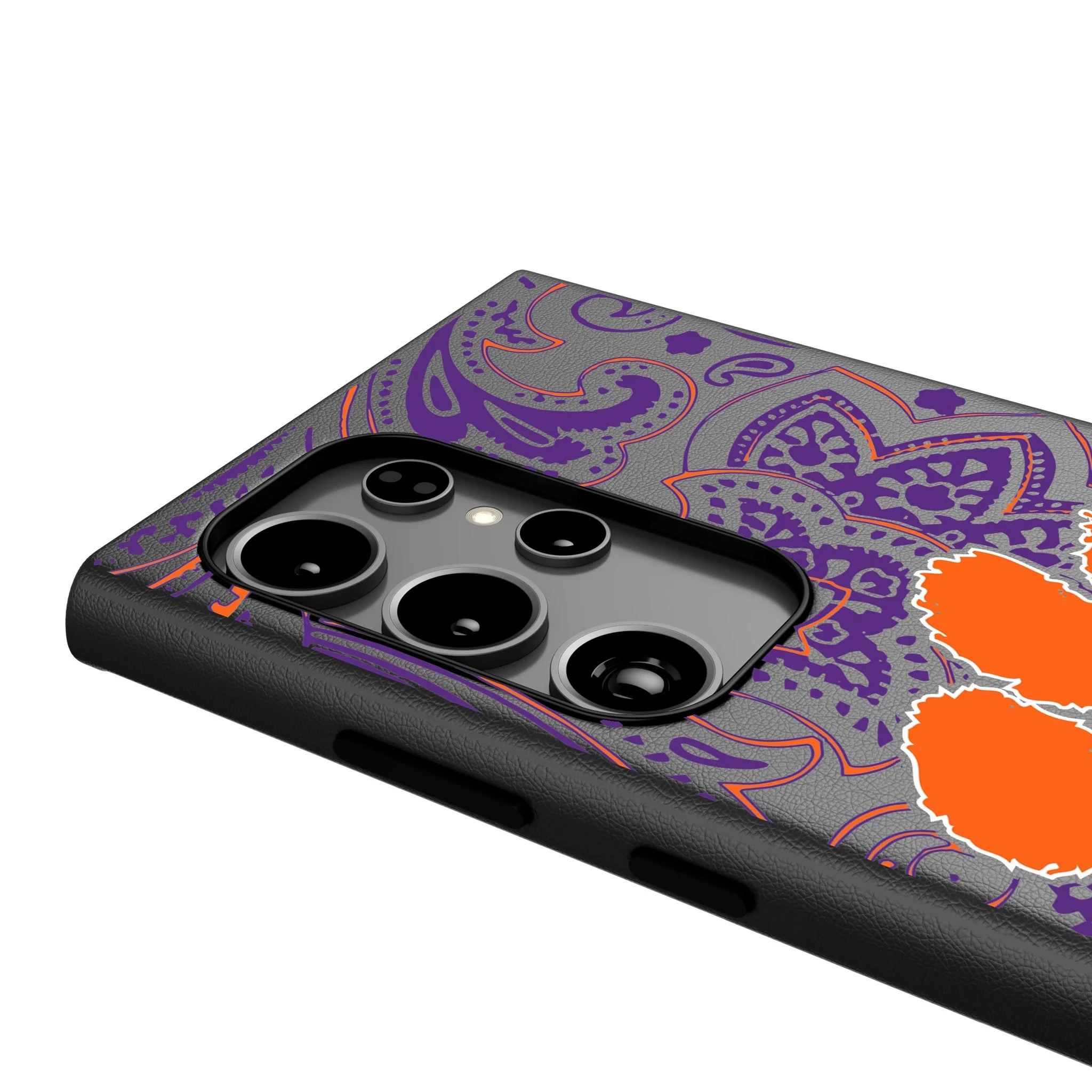Clemson University Tigers Paisley MagSafe Compatible Phone Case for Samsung Galaxy - Image 4