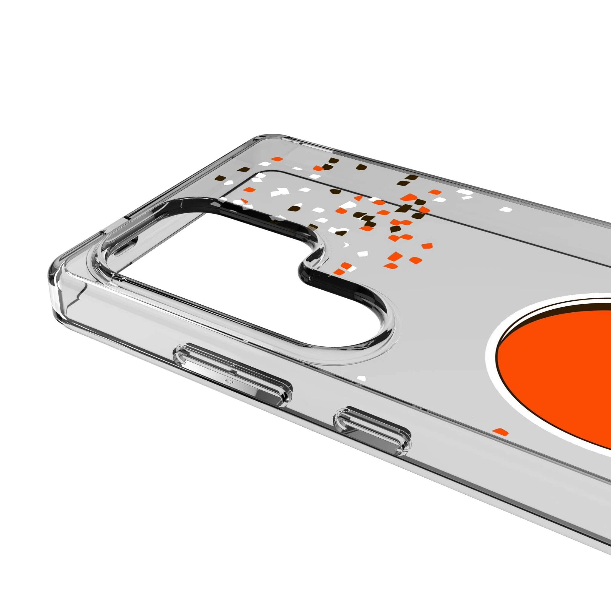 Cleveland Browns Confetti Clear Phone Case for Samsung Galaxy - Image 3