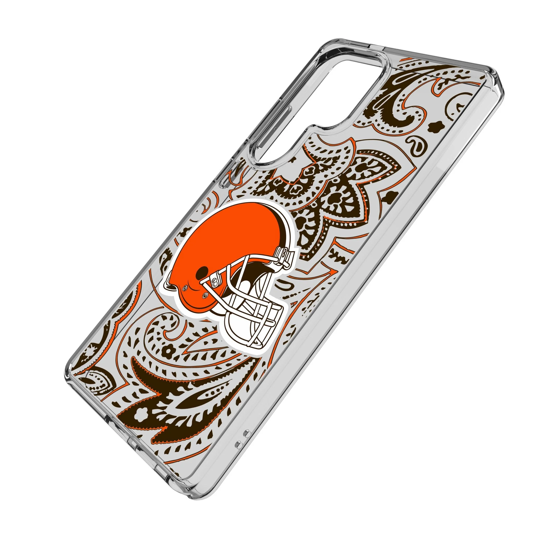 Cleveland Browns Paisley Clear Phone Case for Samsung Galaxy - Image 2