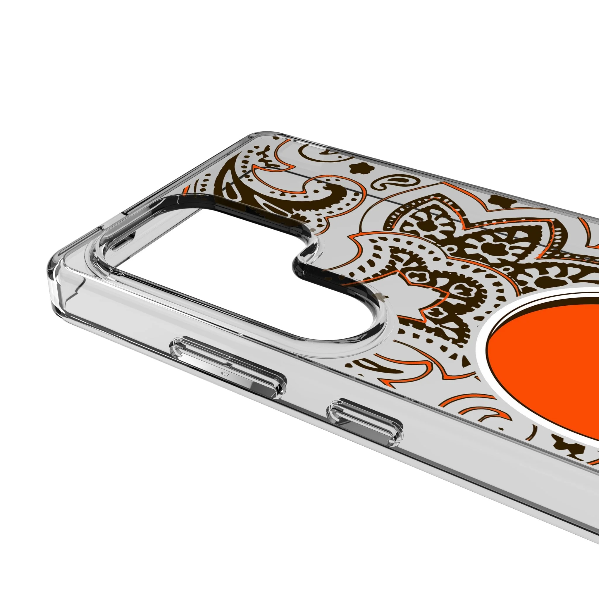 Cleveland Browns Paisley Clear Phone Case for Samsung Galaxy - Image 3