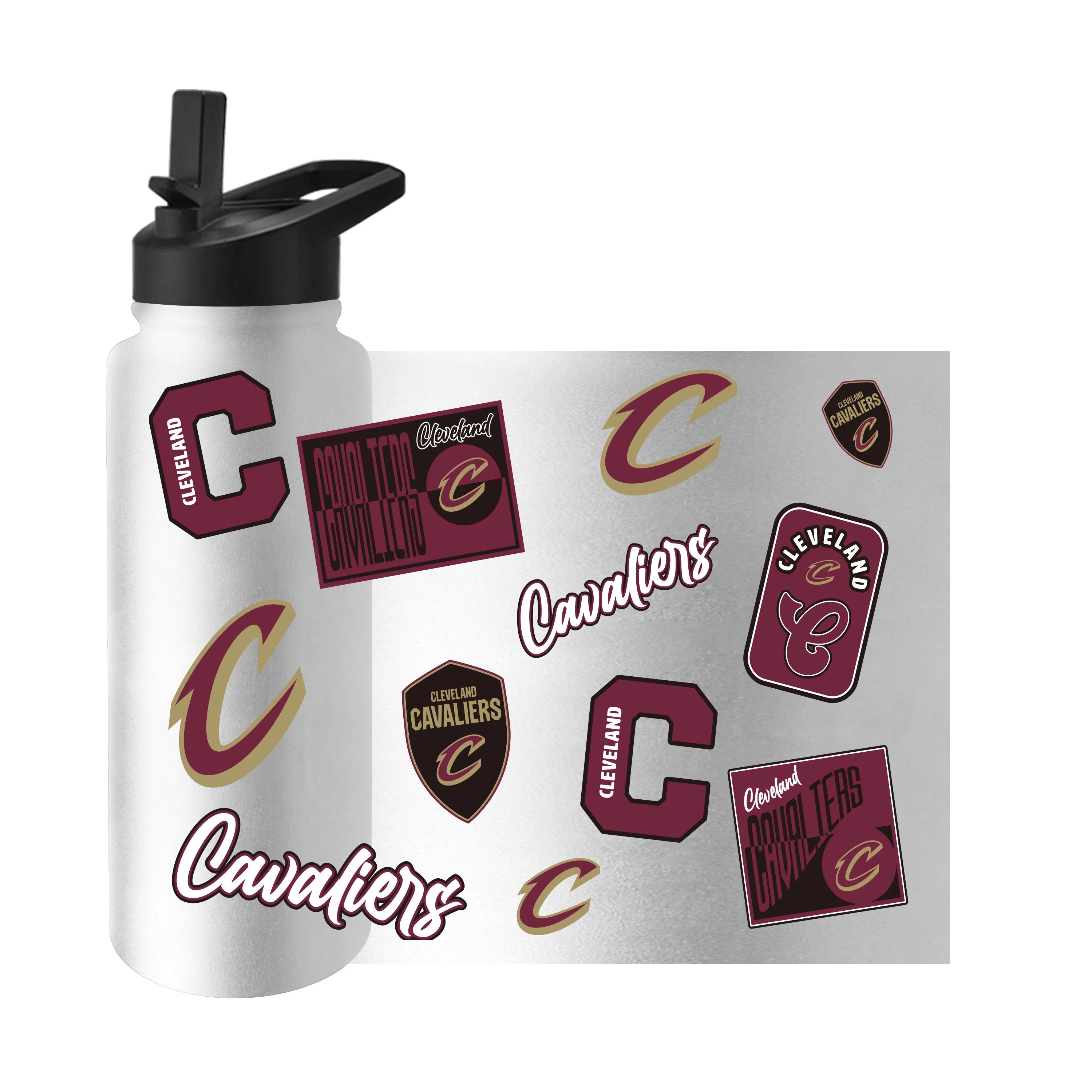 Cleveland Cavaliers 34oz White Dreamweave Quencher Bottle - Image 3