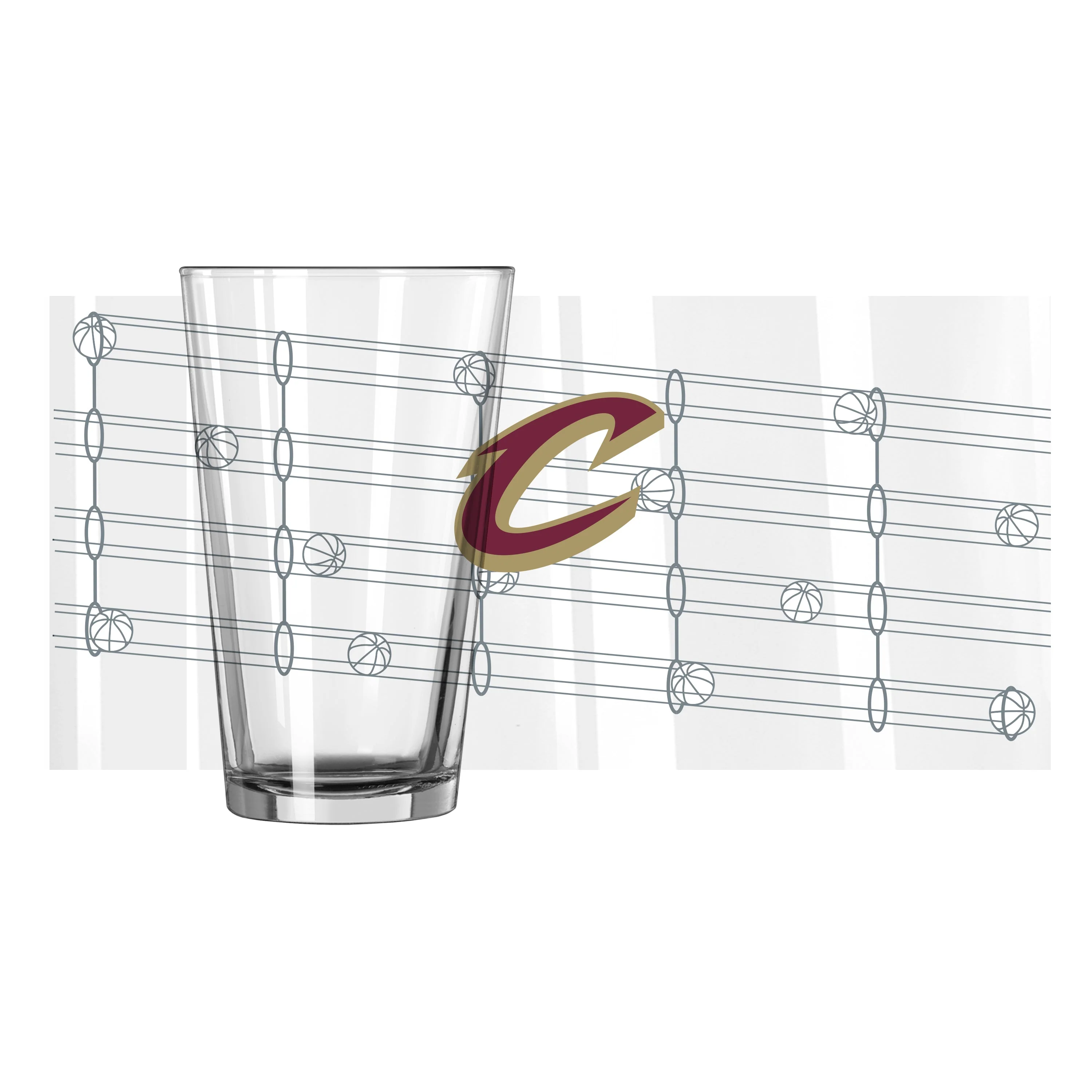 Cleveland Cavaliers Ball Run 16oz Pint Glass - Image 2