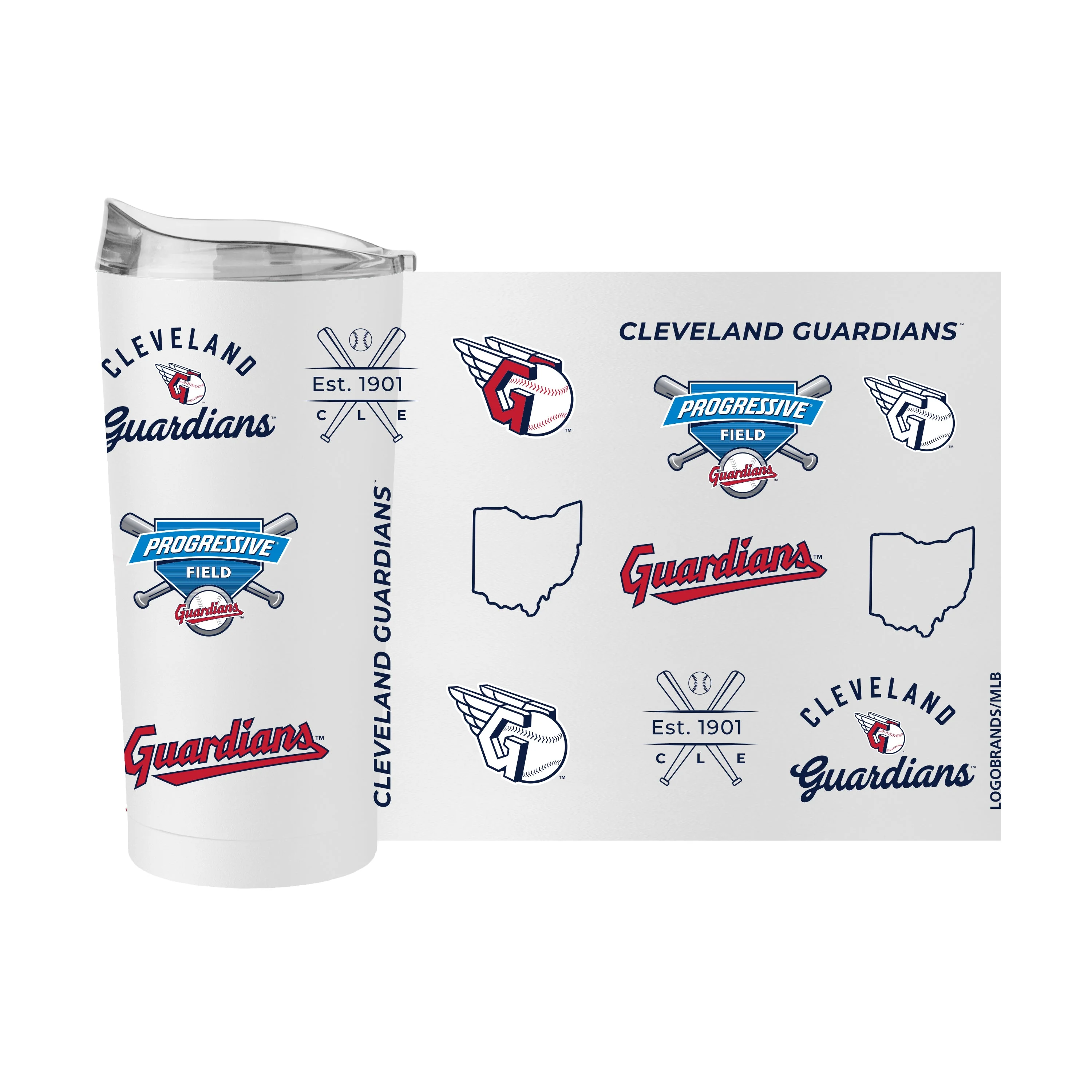 Cleveland Guardians 20oz Heritage Threds Powder Coat Tumbler - Image 3