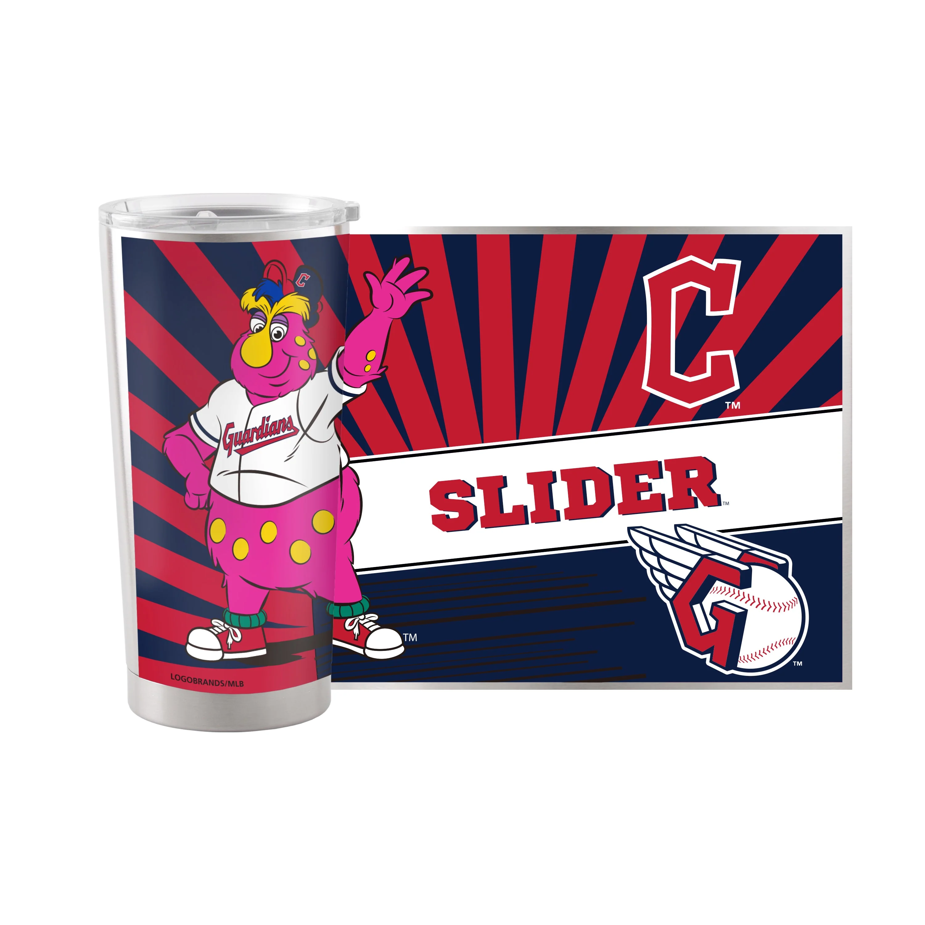 Cleveland Guardians 20oz Mascot Stainless Steel Tumbler - Image 2