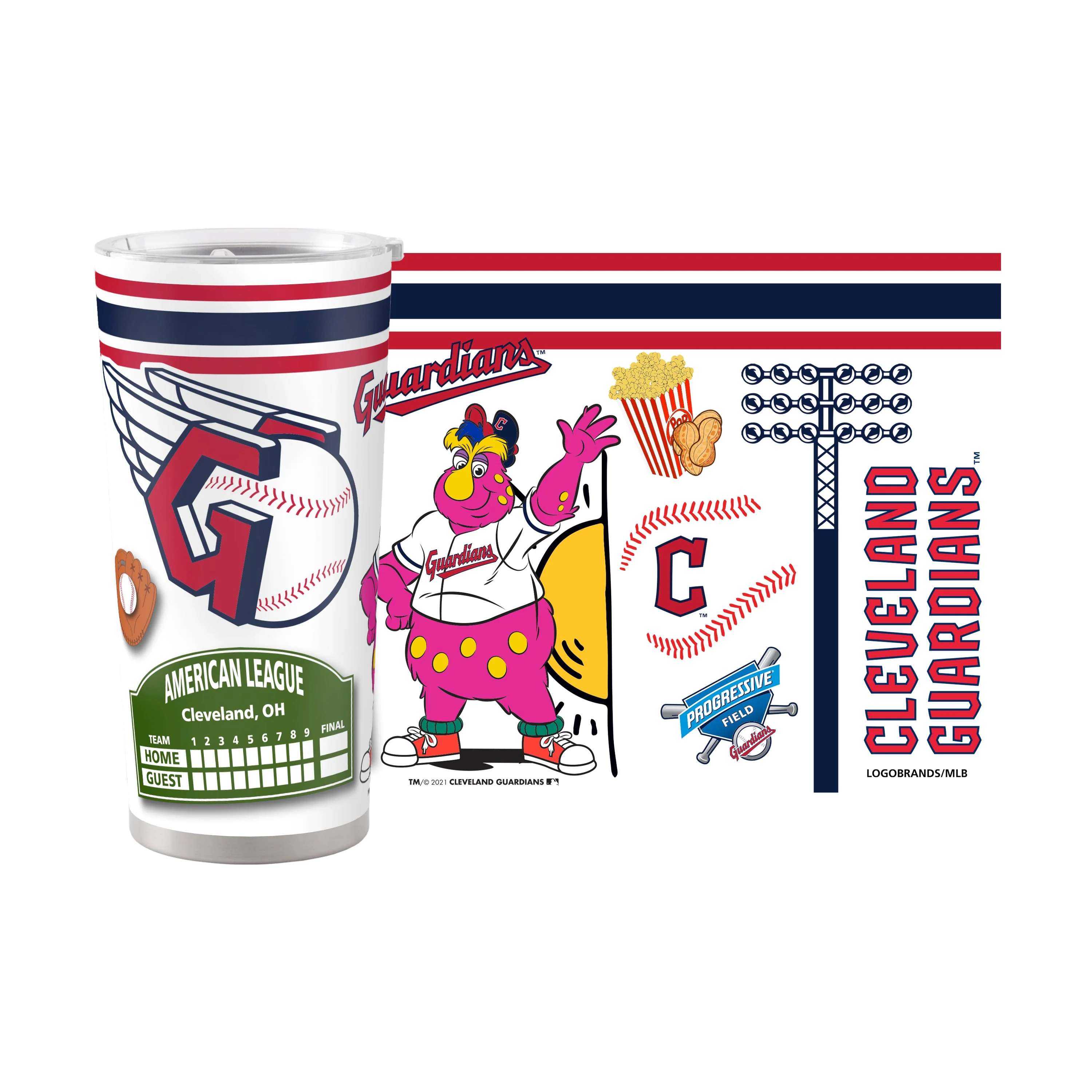 Cleveland Guardians 20oz Native Stainless Steel Tumbler - Image 2