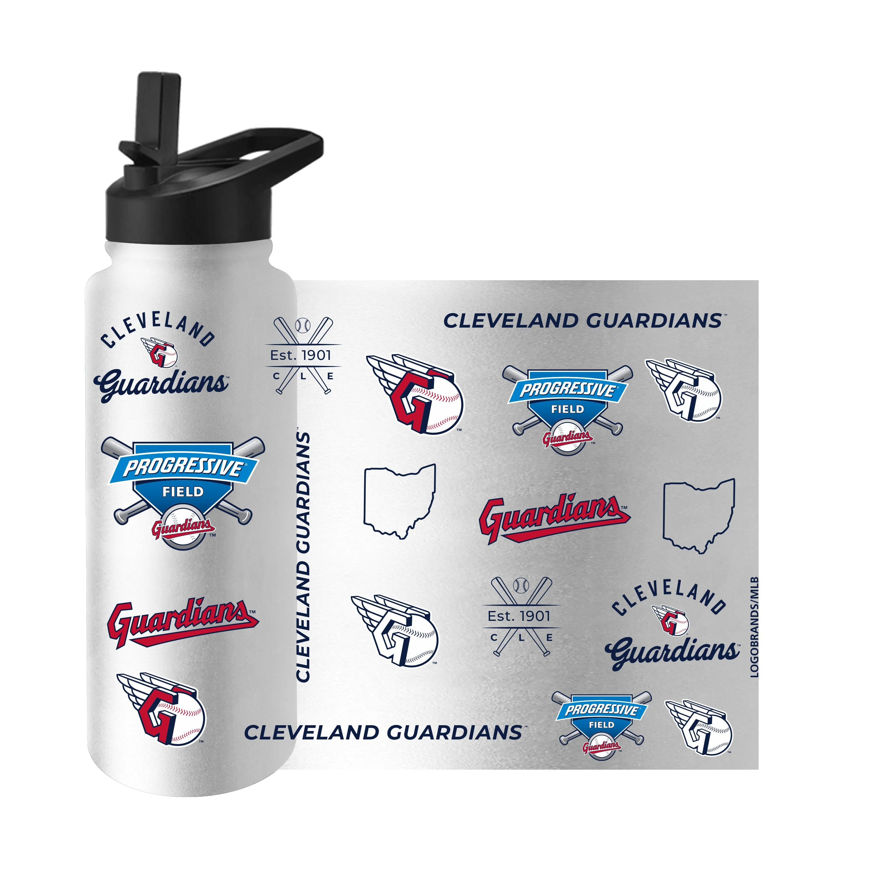 Cleveland Guardians 34oz Heritage Threds Quencher Bottle - Image 3