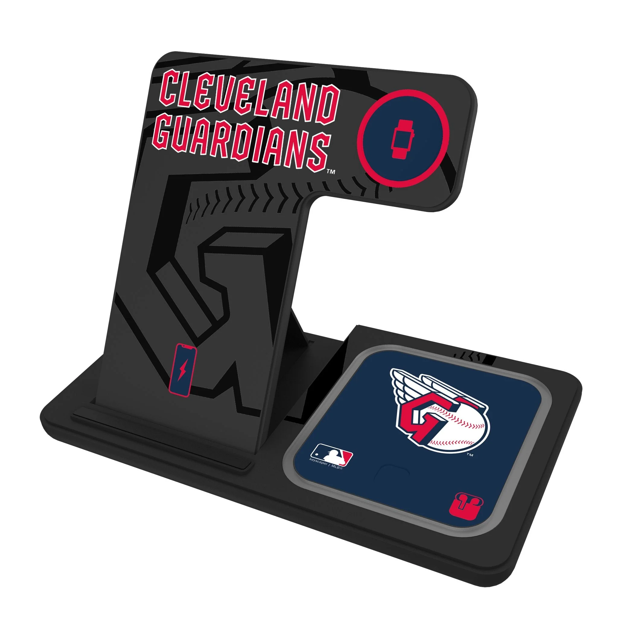 Cleveland Guardians Monocolor Tilt 3 in 1 Charging Station