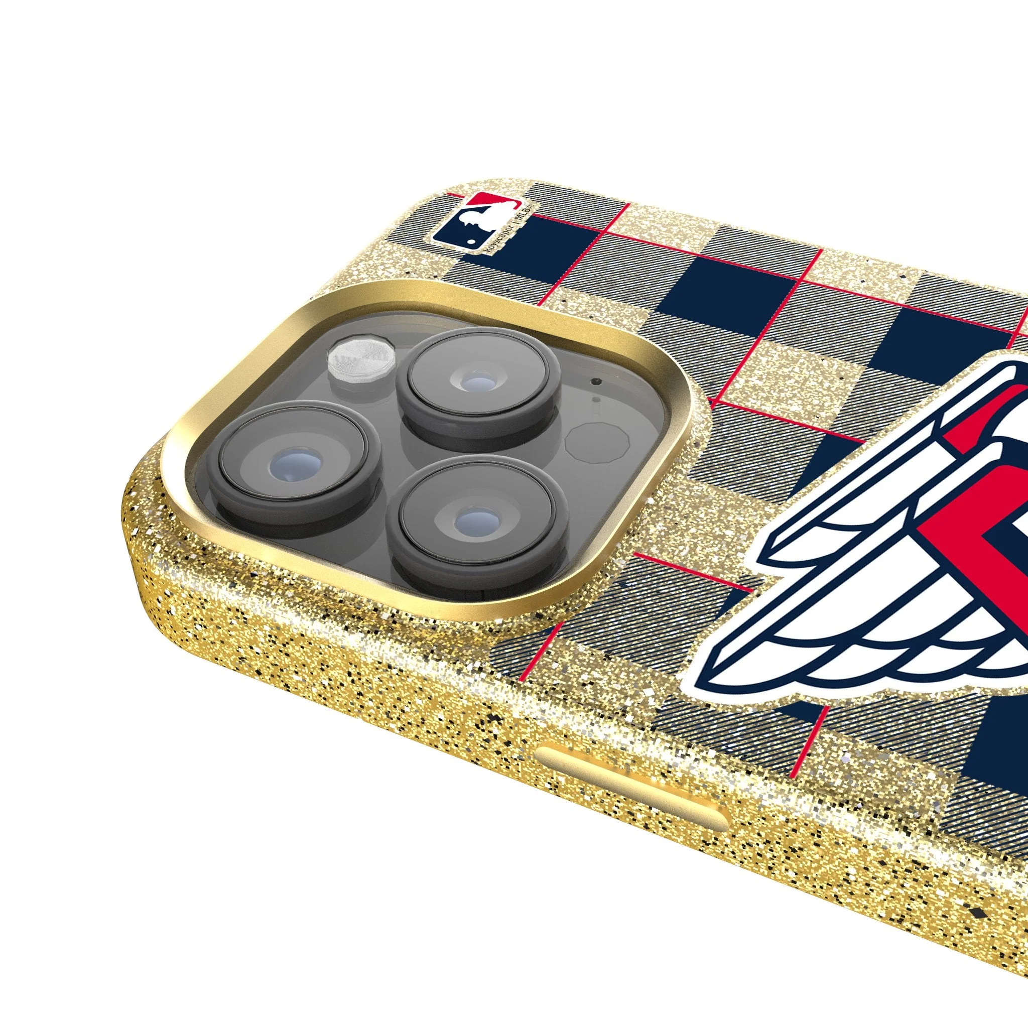 Cleveland Guardians Plaid Bling Phone Case - Image 4