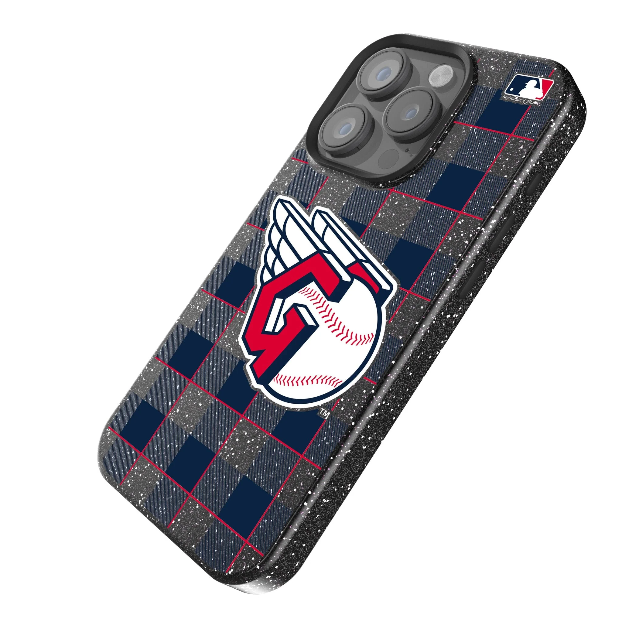 Cleveland Guardians Plaid Bling Phone Case - Image 2