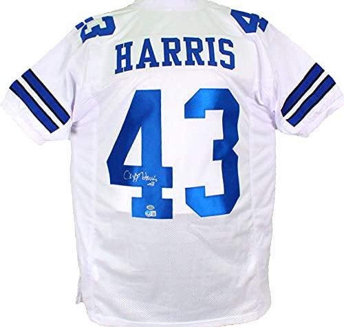 Cliff Harris Autographed White Pro Style Jersey-Beckett Hologram Silver